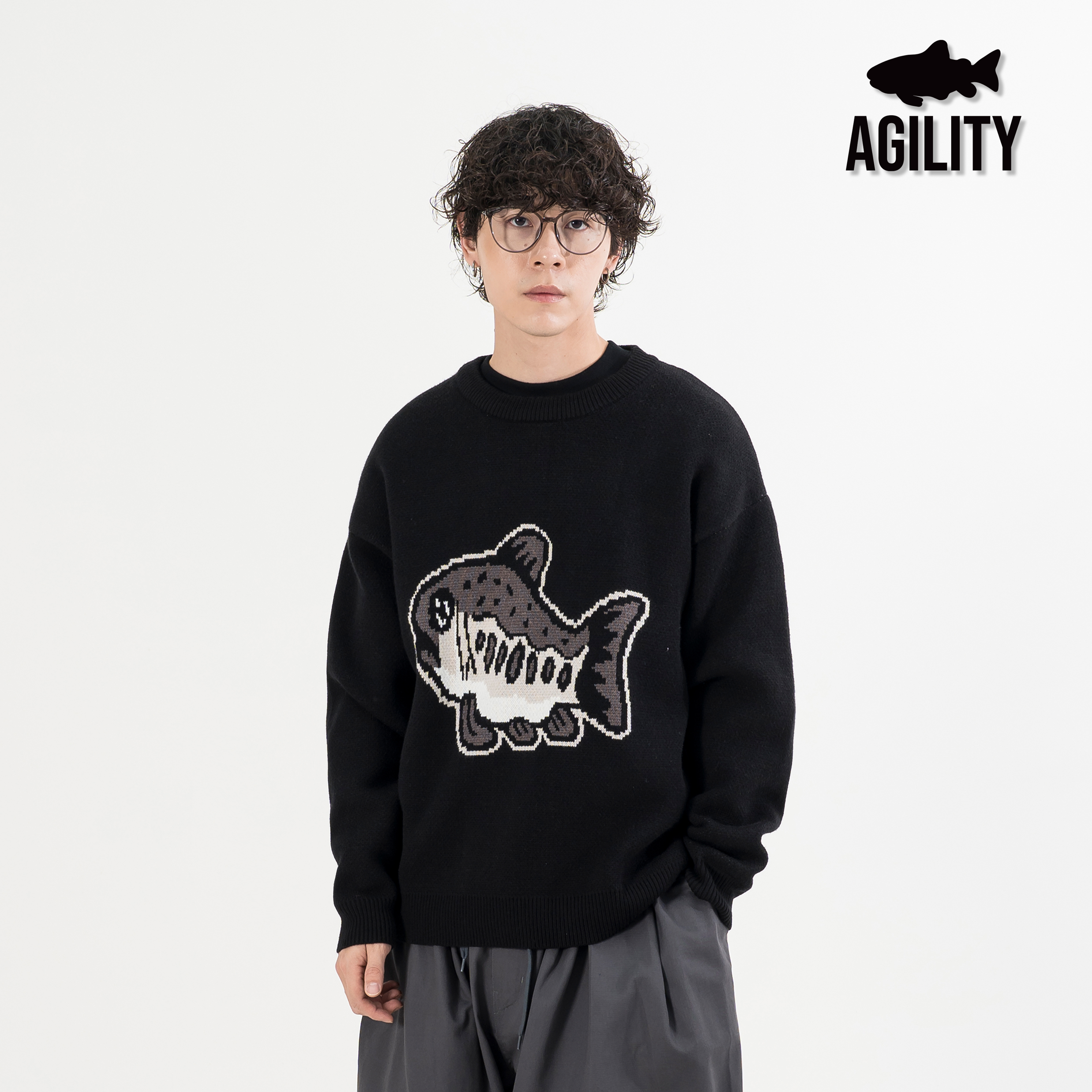 AGILITY CREW Knit Sweater Vol.3 圖像 鮭魚 圓領毛衣 [SW-CREW]