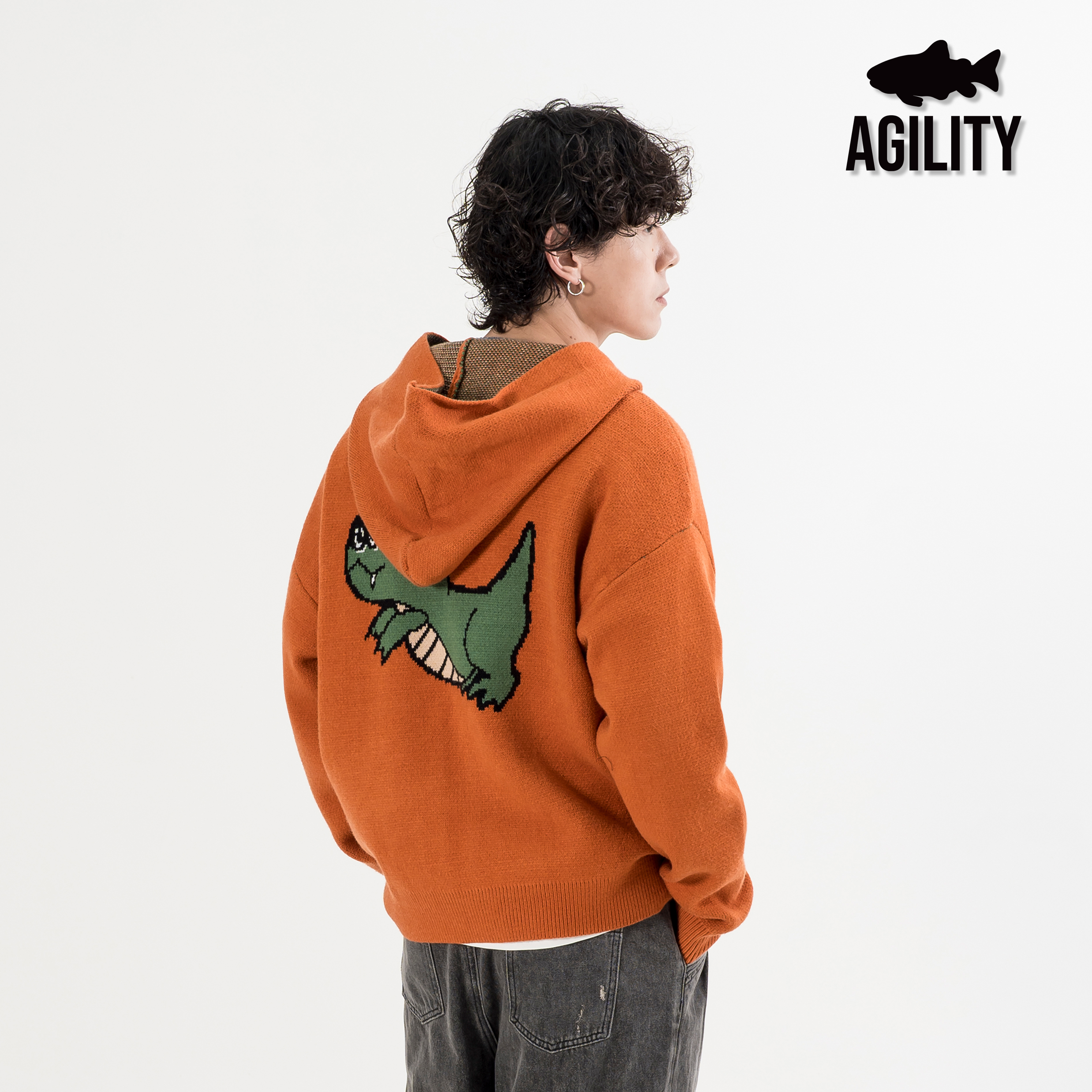 AGILITY CREW Knit Zip Hoodie Vol.3 圖像 恐龍 連帽外套 [DN-CREW]