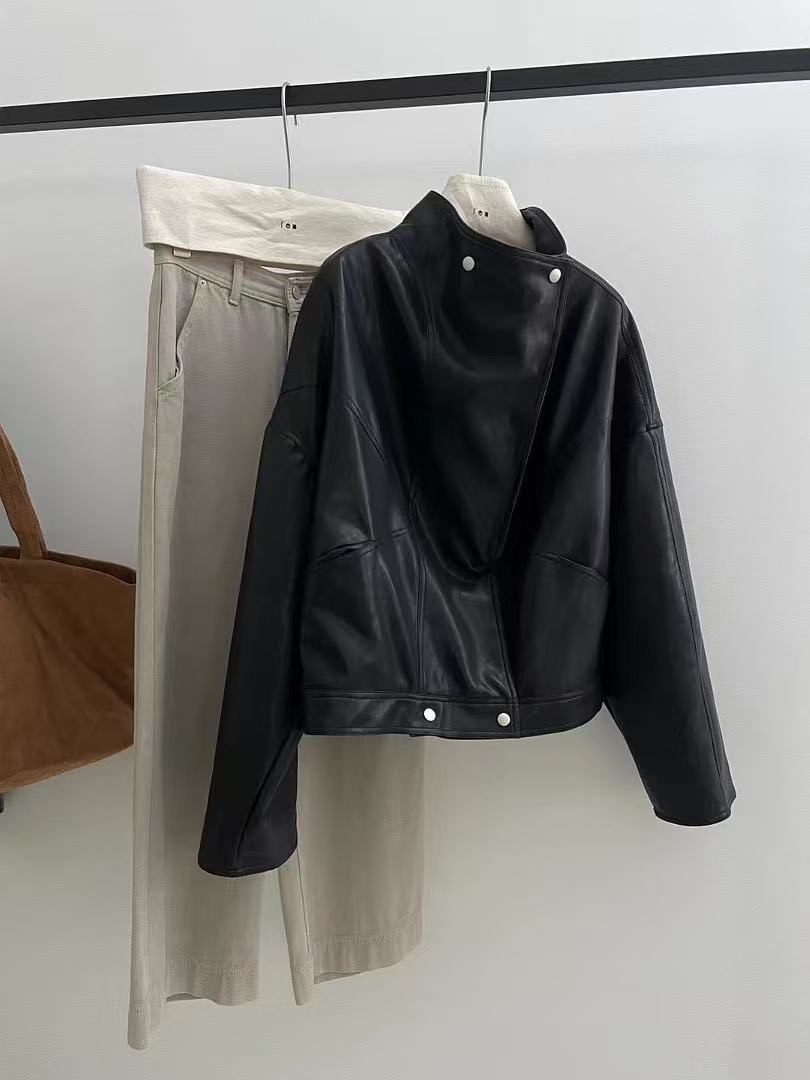 9171 大翻領騎士皮外套