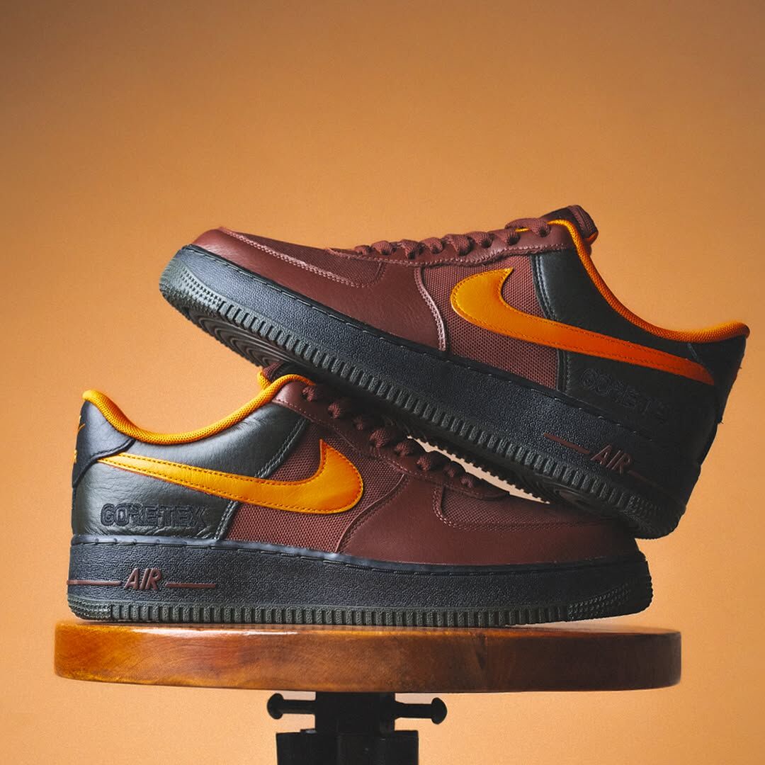 男鞋 NIKE AIR FORCE 1 GTX GORE-TEX 橘綠 防水 扁鞋帶 皮革 低筒 休閒鞋【CK2630-201】AF1