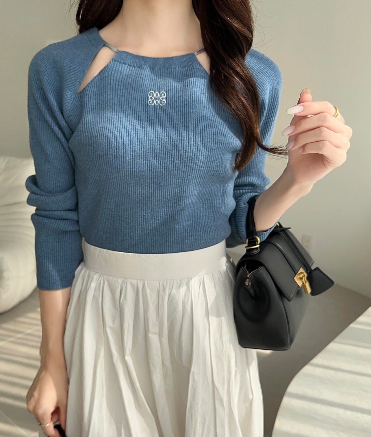 【預購】JN111301 milt bilet 絲帶針織上衣