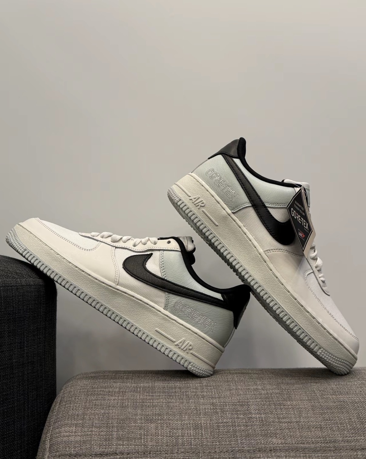 男鞋 NIKE AIR FORCE 1 GTX GORE-TEX 白黑 防水 扁鞋帶 皮革 低筒 休閒鞋【CK2630-004】AF1 WAF1