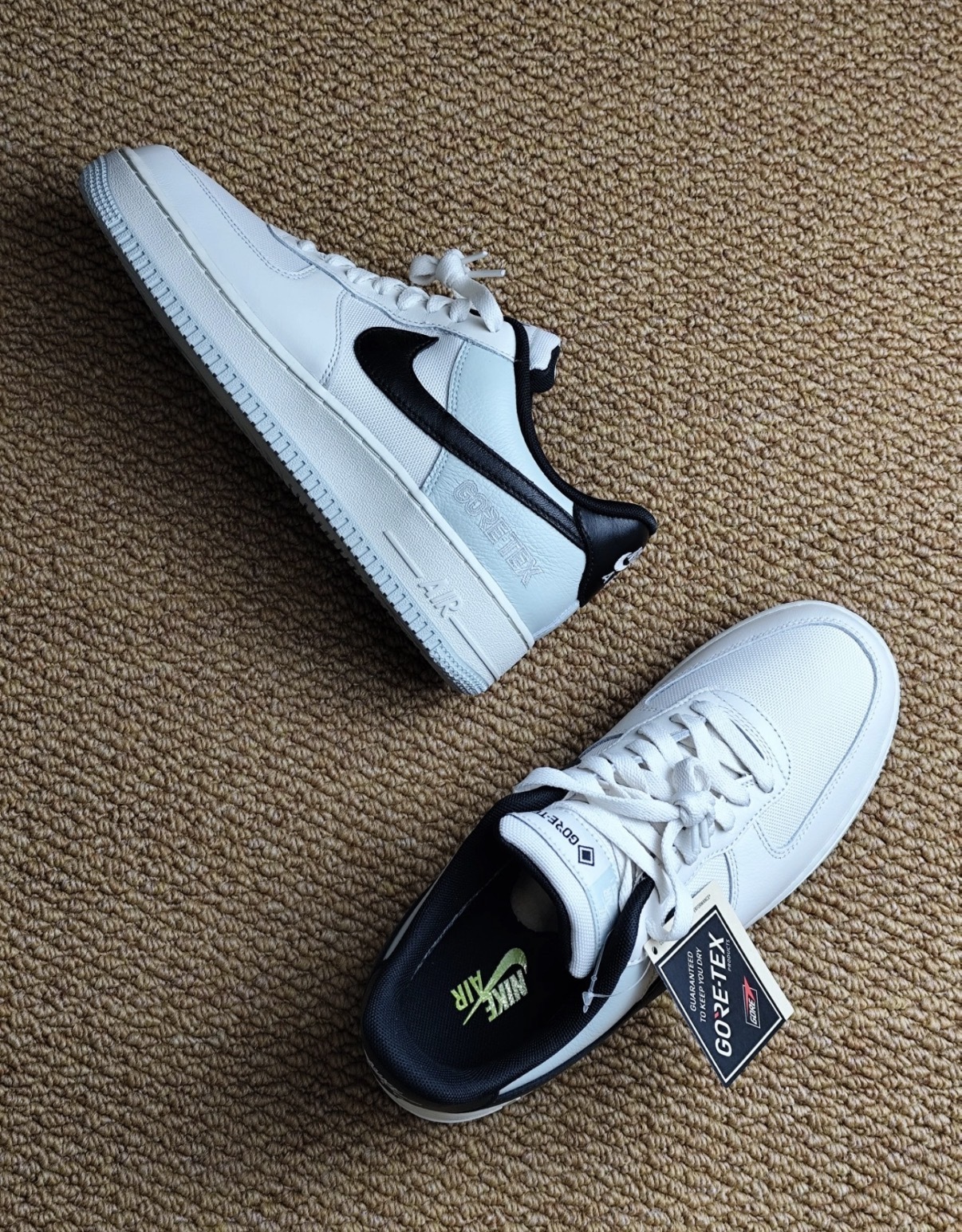 男鞋 NIKE AIR FORCE 1 GTX GORE-TEX 白黑 防水 扁鞋帶 皮革 低筒 休閒鞋【CK2630-004】AF1 WAF1