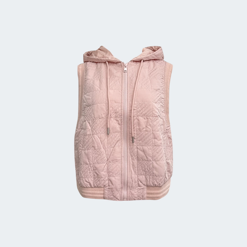 溫柔幾何鋪棉連帽背心