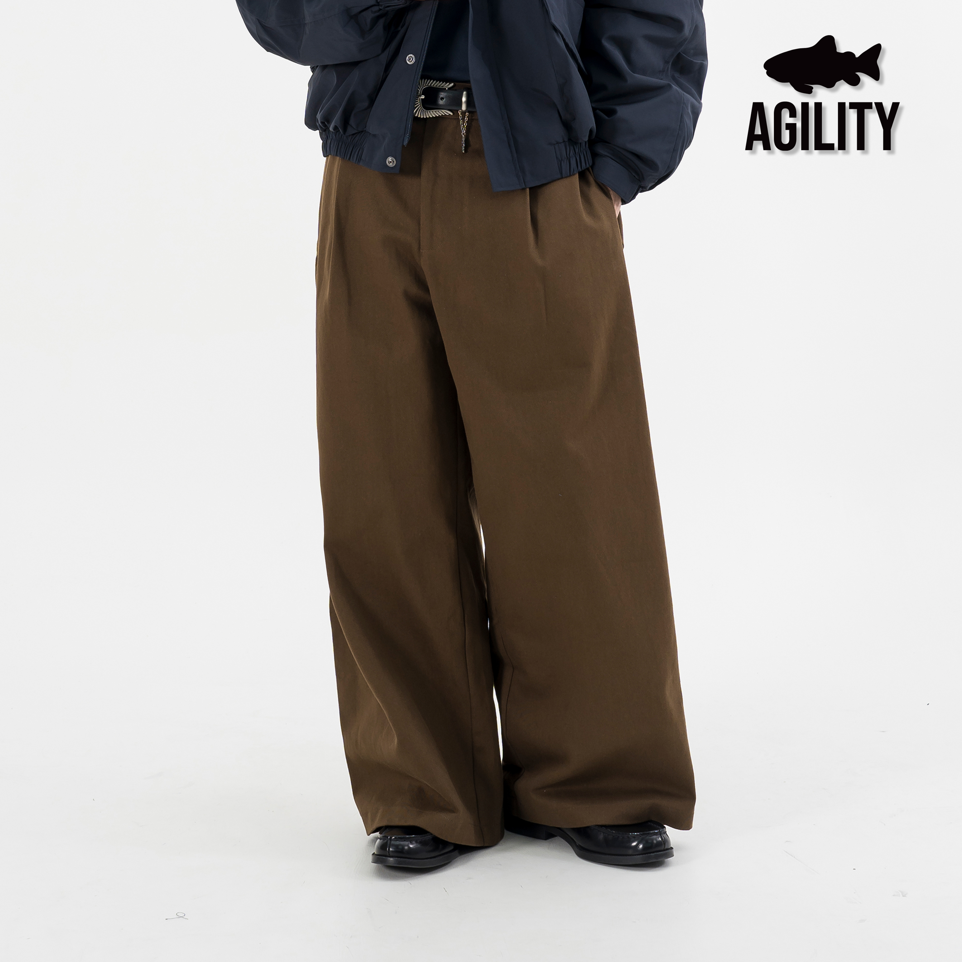 AGILITY Retro Wide Leg Pants 打褶 闊腿長褲 [A3P]
