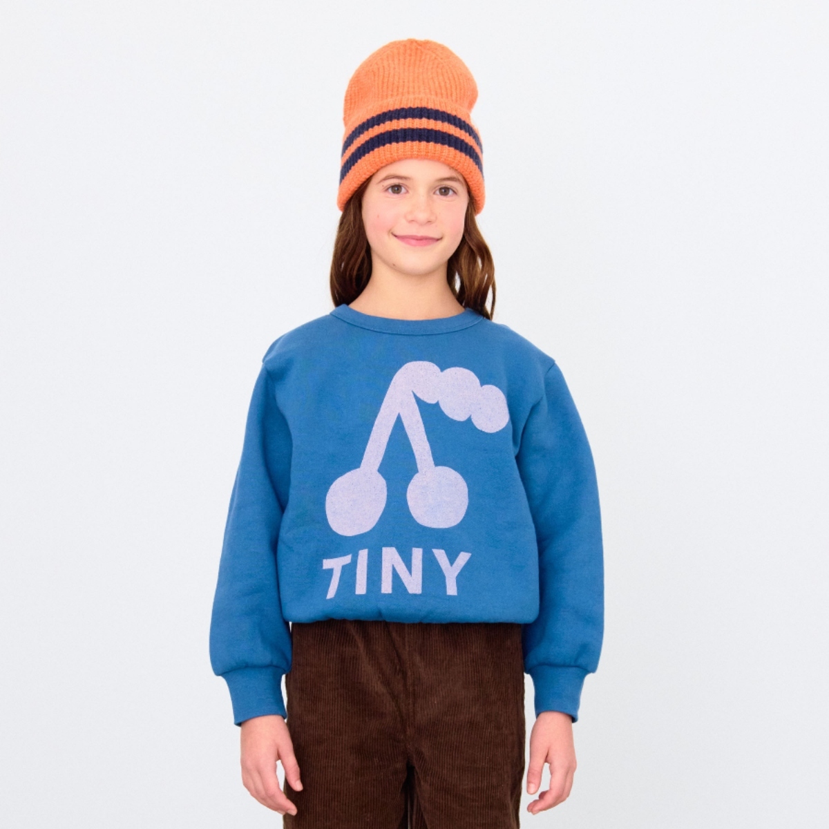 TINYCOTTONS 蔚藍櫻桃刷毛衛衣 CHERRY GRAPHIC SWEATSHIRT - light navy