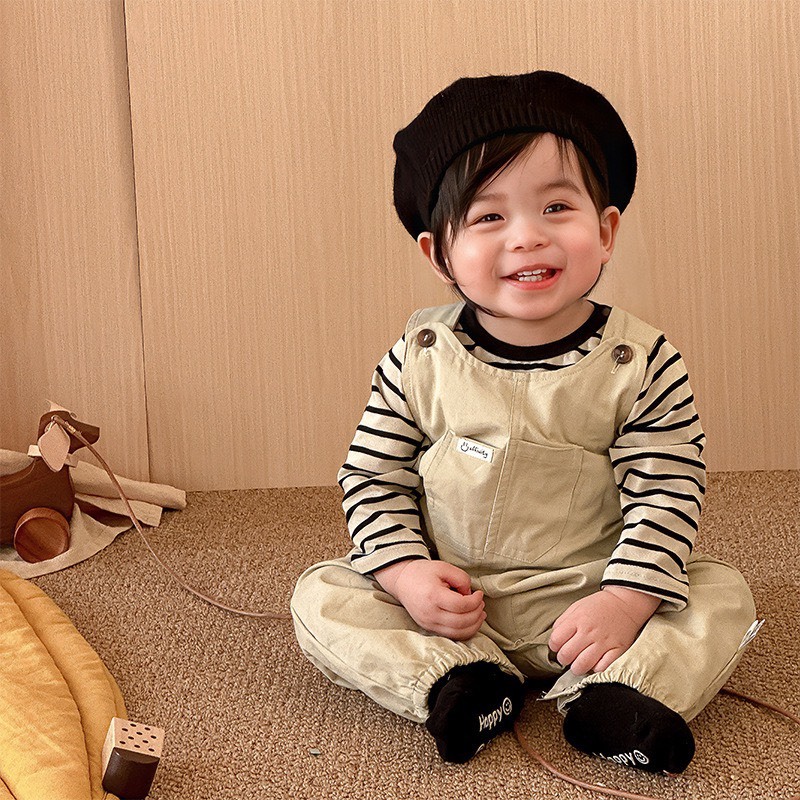 條紋上衣吊帶套裝