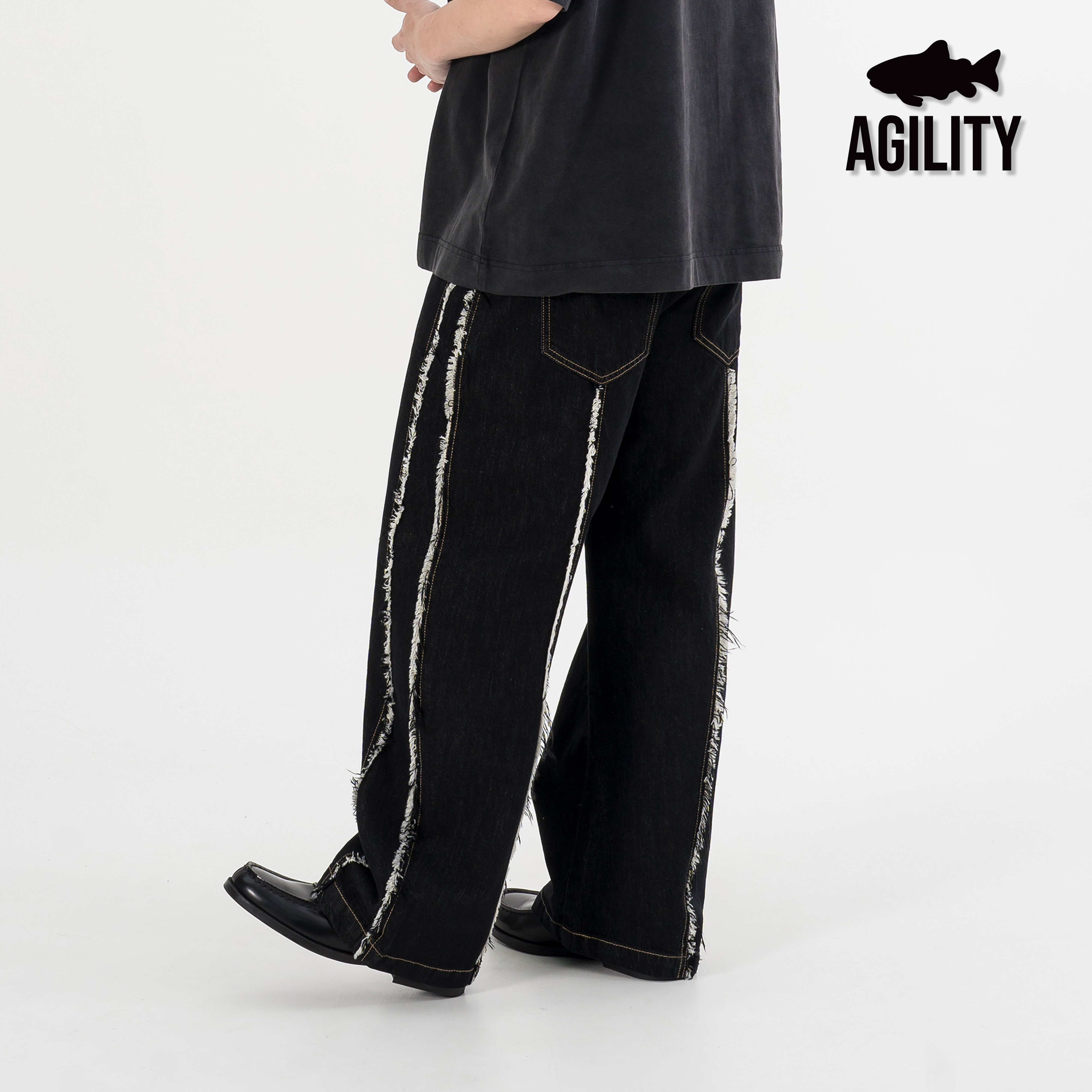 AGILITY Rough Edge Baggy Jeans 毛邊 寬版 牛仔褲 [LD3-P]