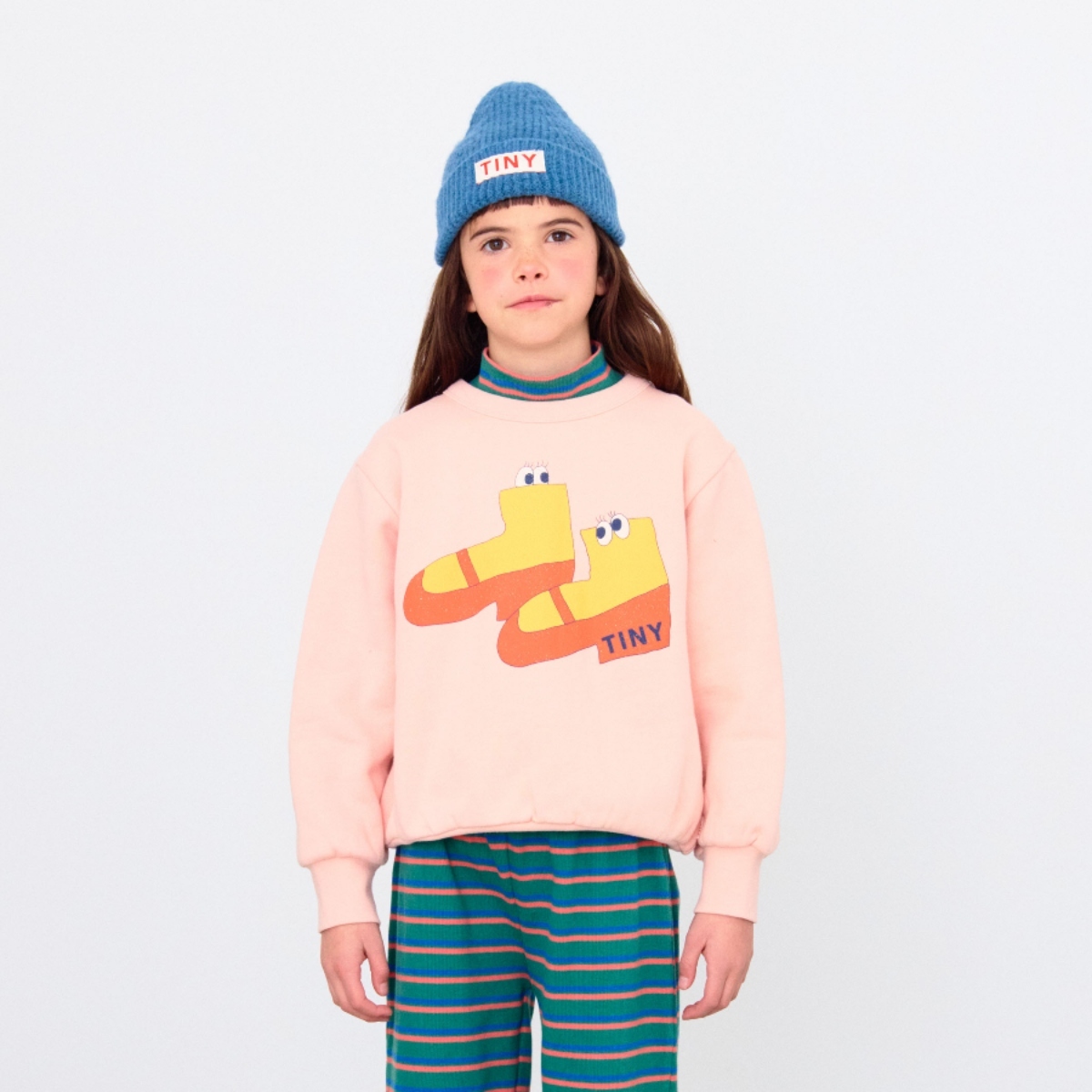 TINYCOTTONS 低跟鞋圖案刷毛衛衣 WALK GRAPHIC SWEATSHIRT - wild rose