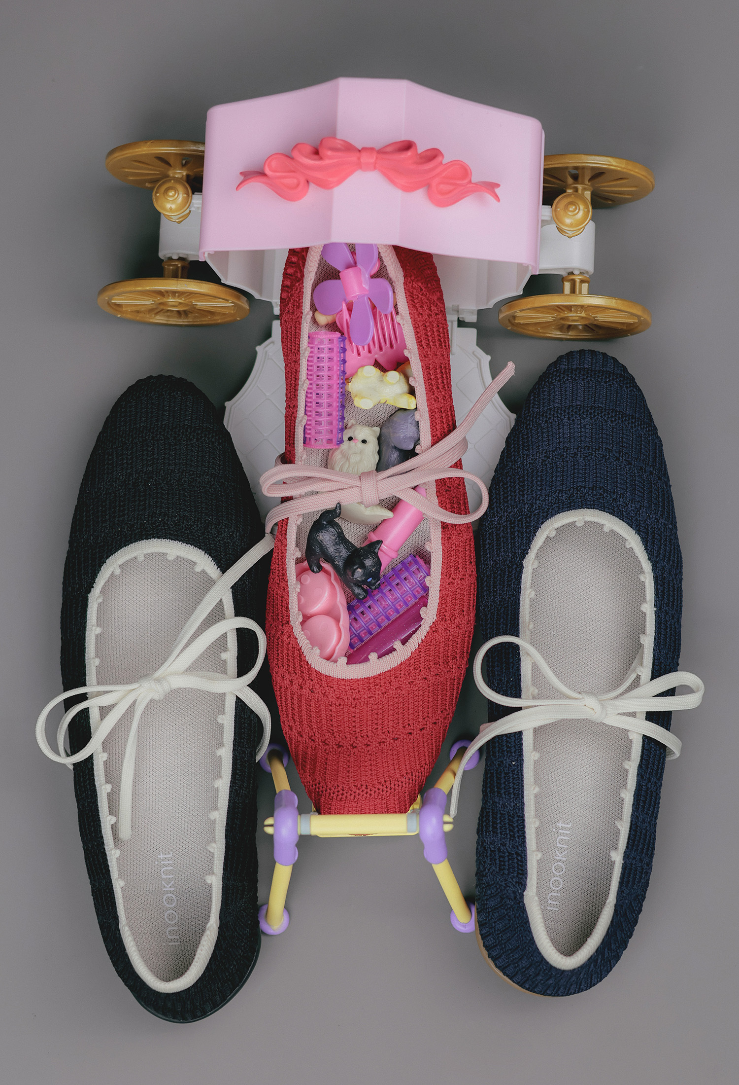 點點花邊平底鞋 經典黑