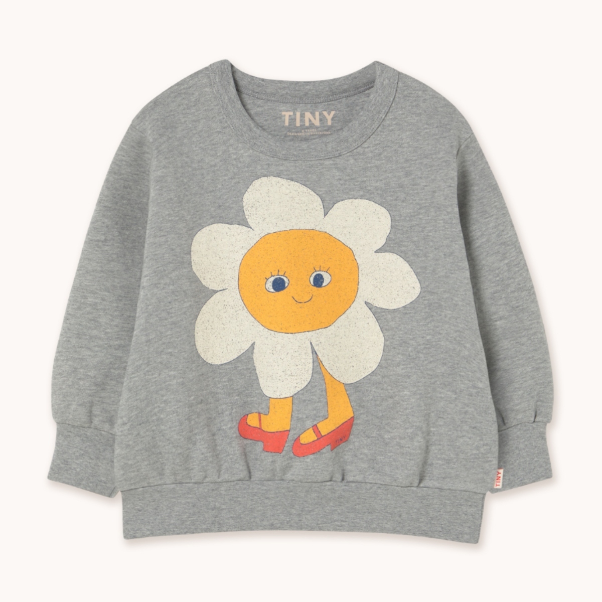 TINYCOTTONS 童趣小花刷毛衛衣 FLOWER GRAPHIC SWEATSHIRT - medium grey heather