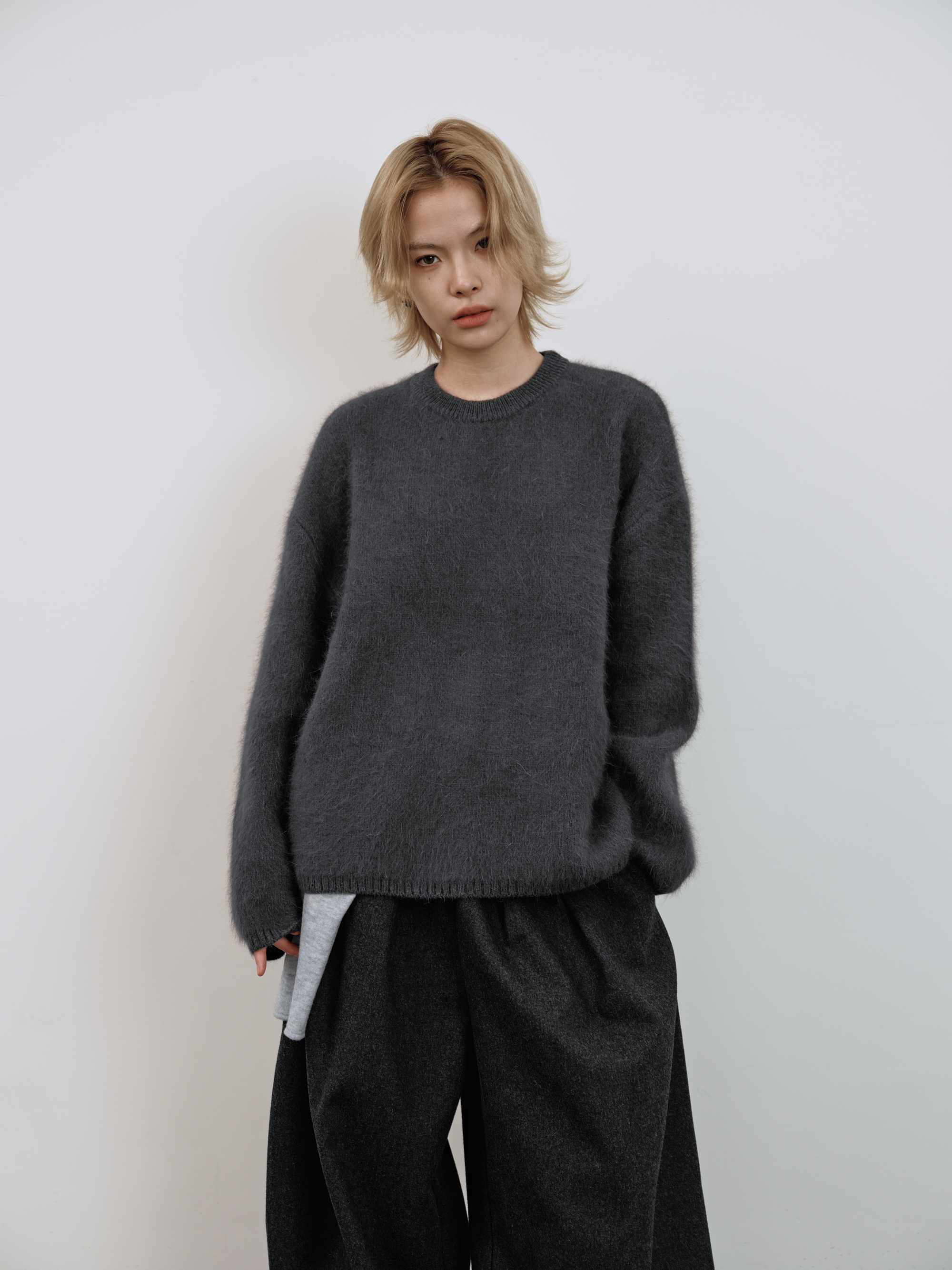 全羊毛加厚毛衣-深灰