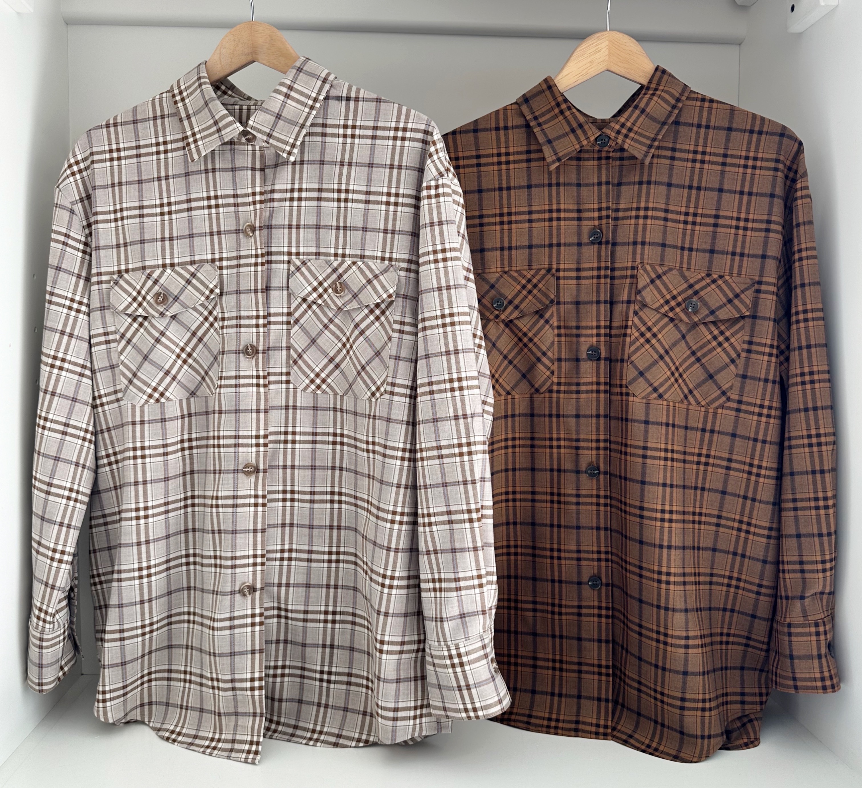 LONG SLEEVE CHECKED LONG SHIRT