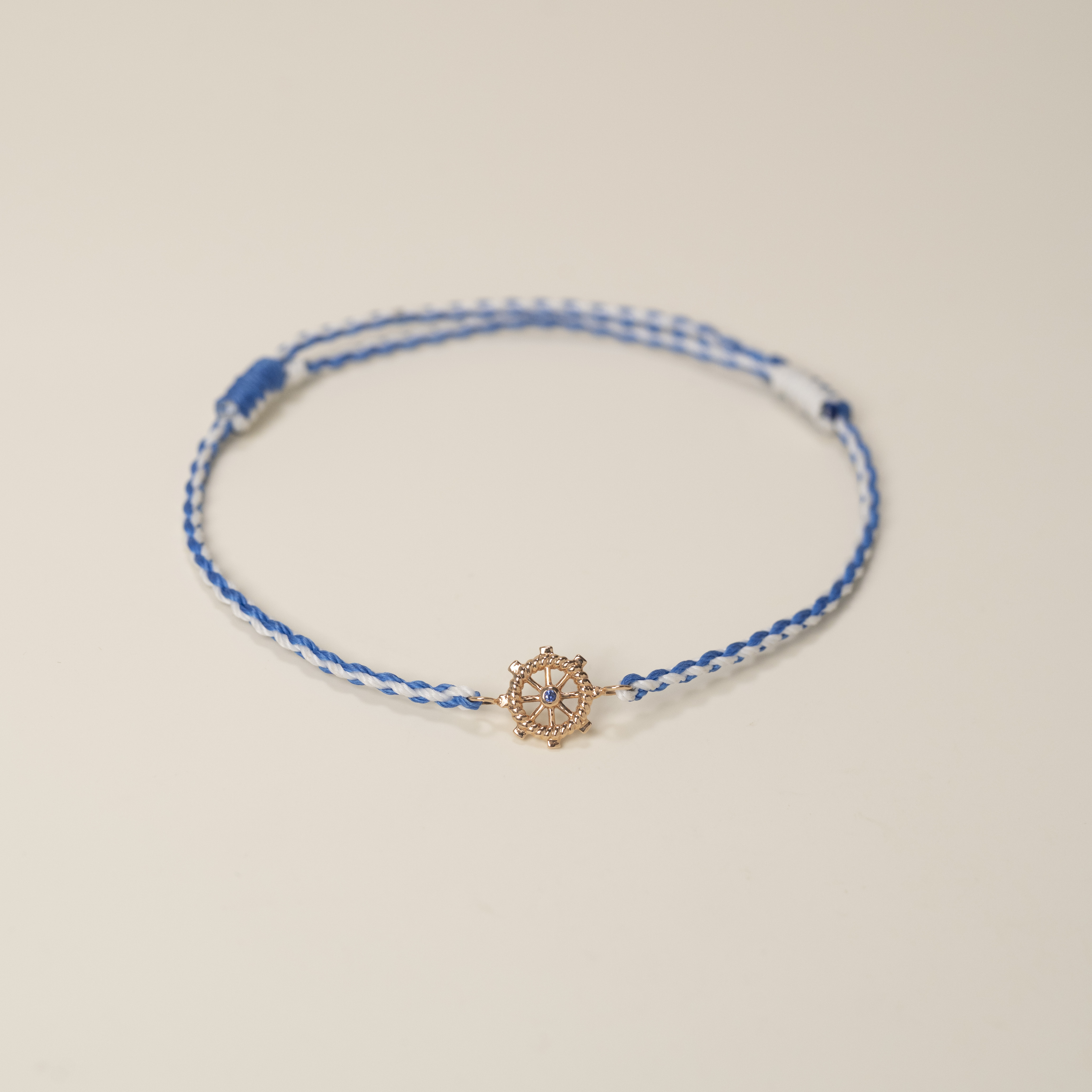 18K Blue Sapphire Rudder Jewelry String