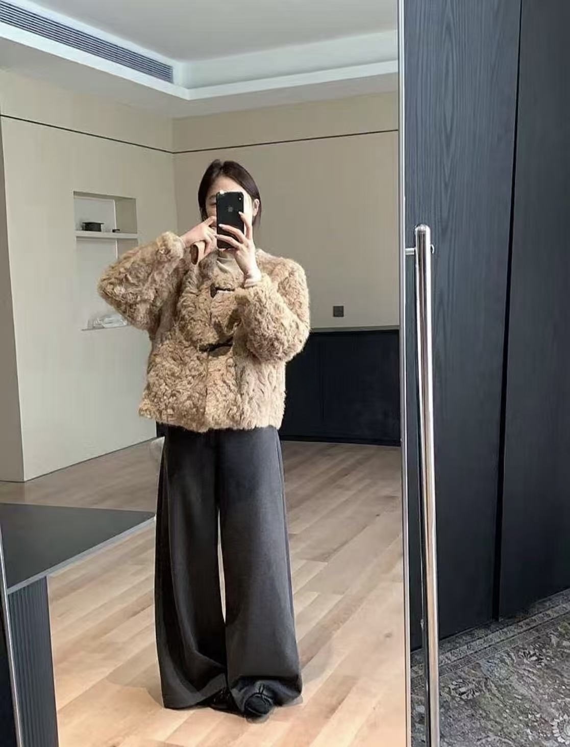 9254 毛呢直筒落地西褲