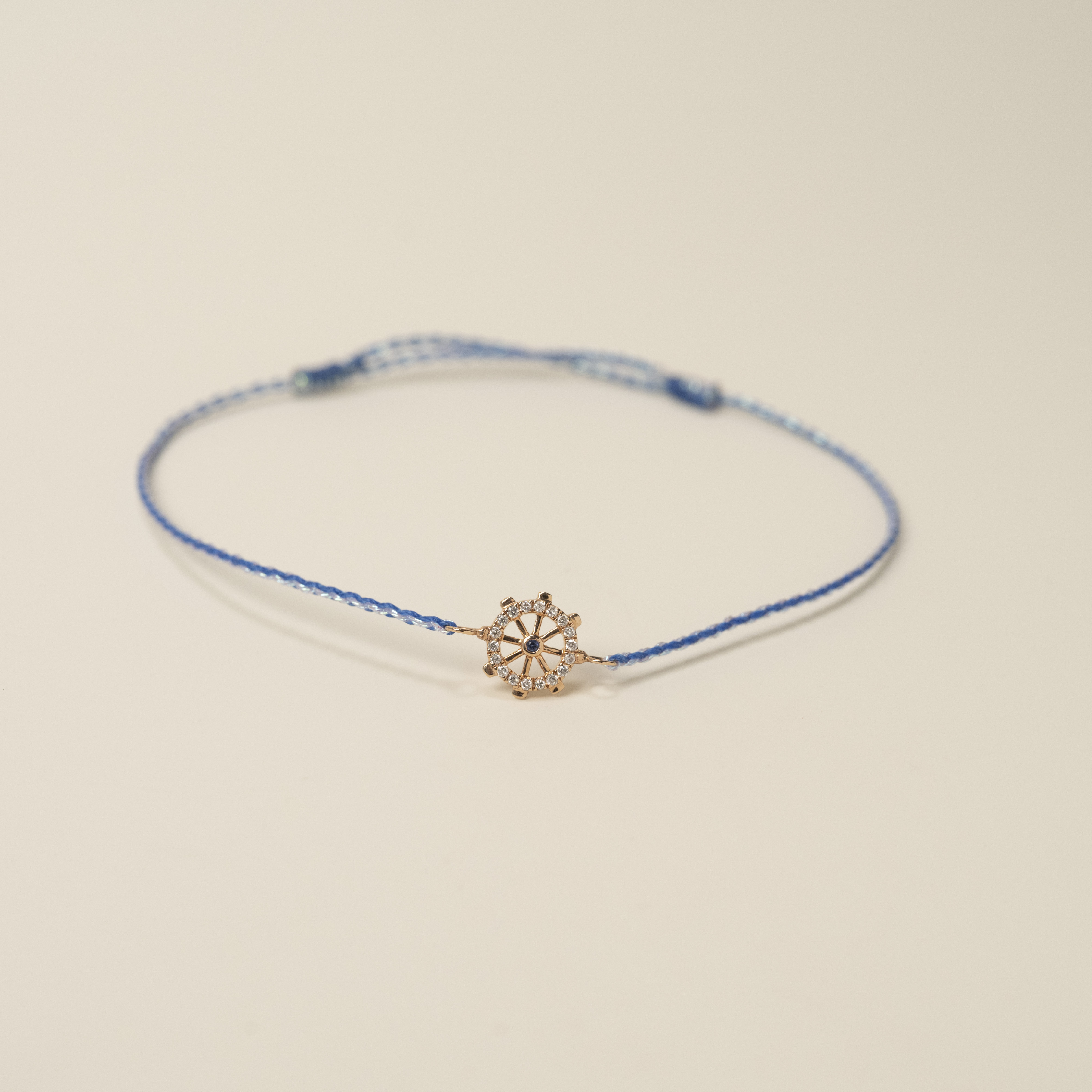 18K Blue Sapphire Rudder Diamond Jewelry String