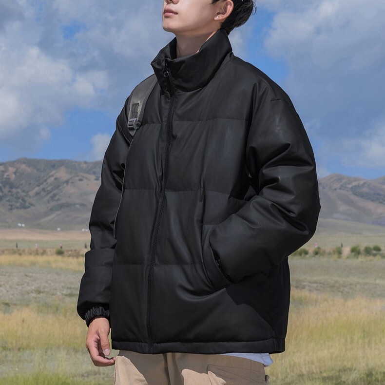 立領PU皮鋪棉麵包外套 BL5115