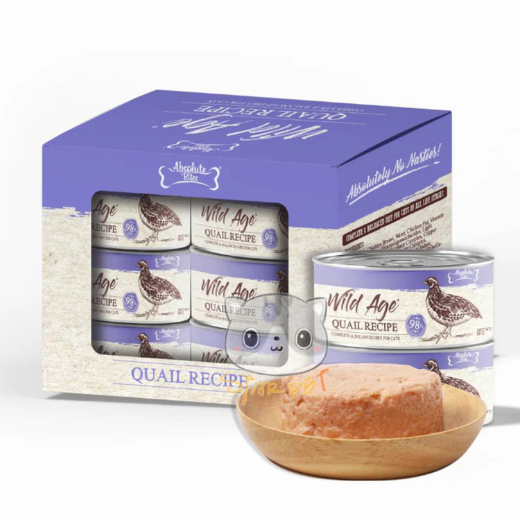 Absolute Bites 鵪鶉肉醬 野生時代主食貓罐頭 80g x6