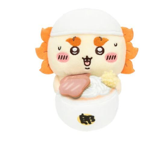 Chiikawa Hooked Plush Toy Watching Over Your Desktop (Shisa Holding Ramen)