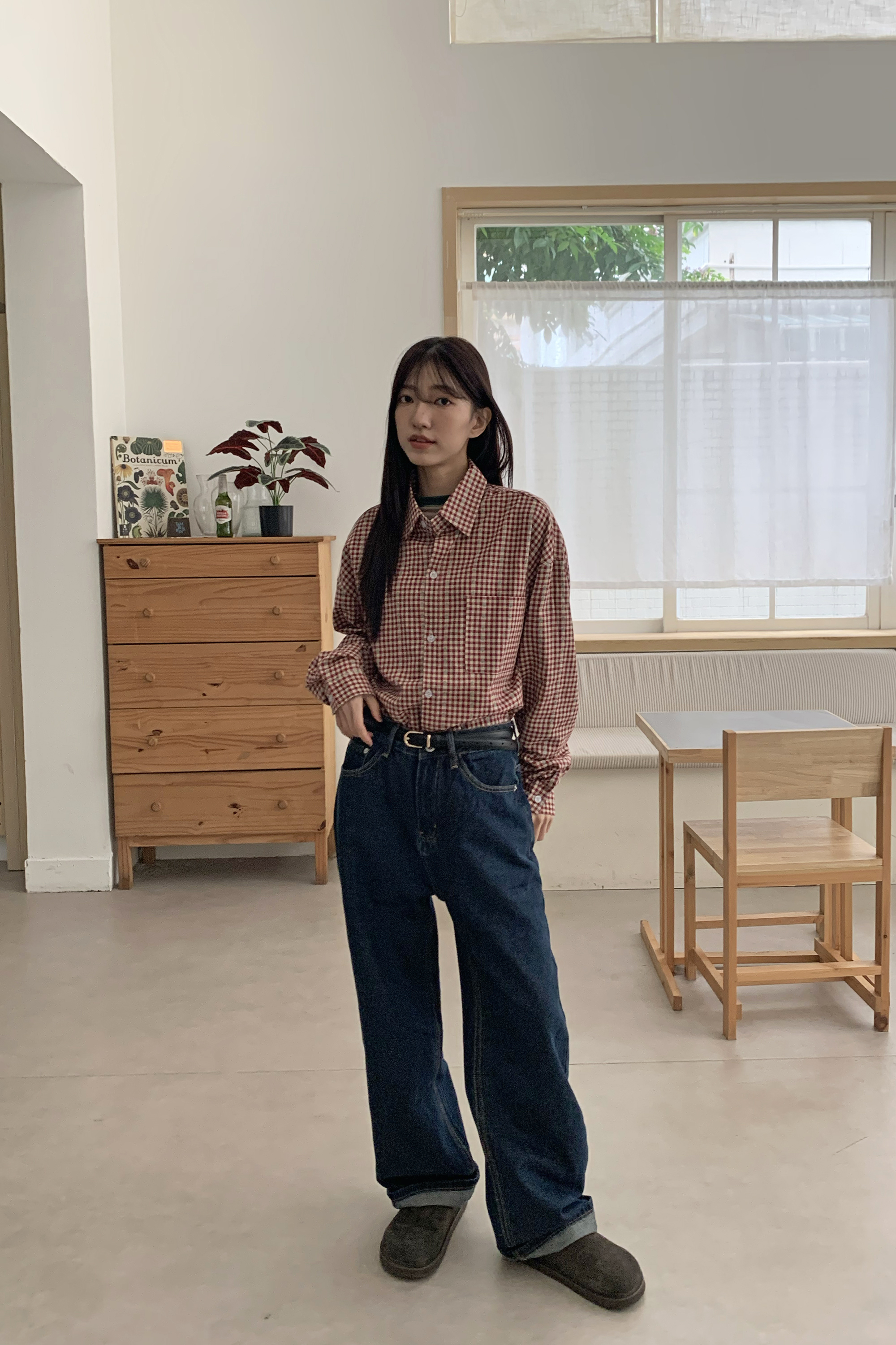 不單單是格紋長袖襯衫 2色