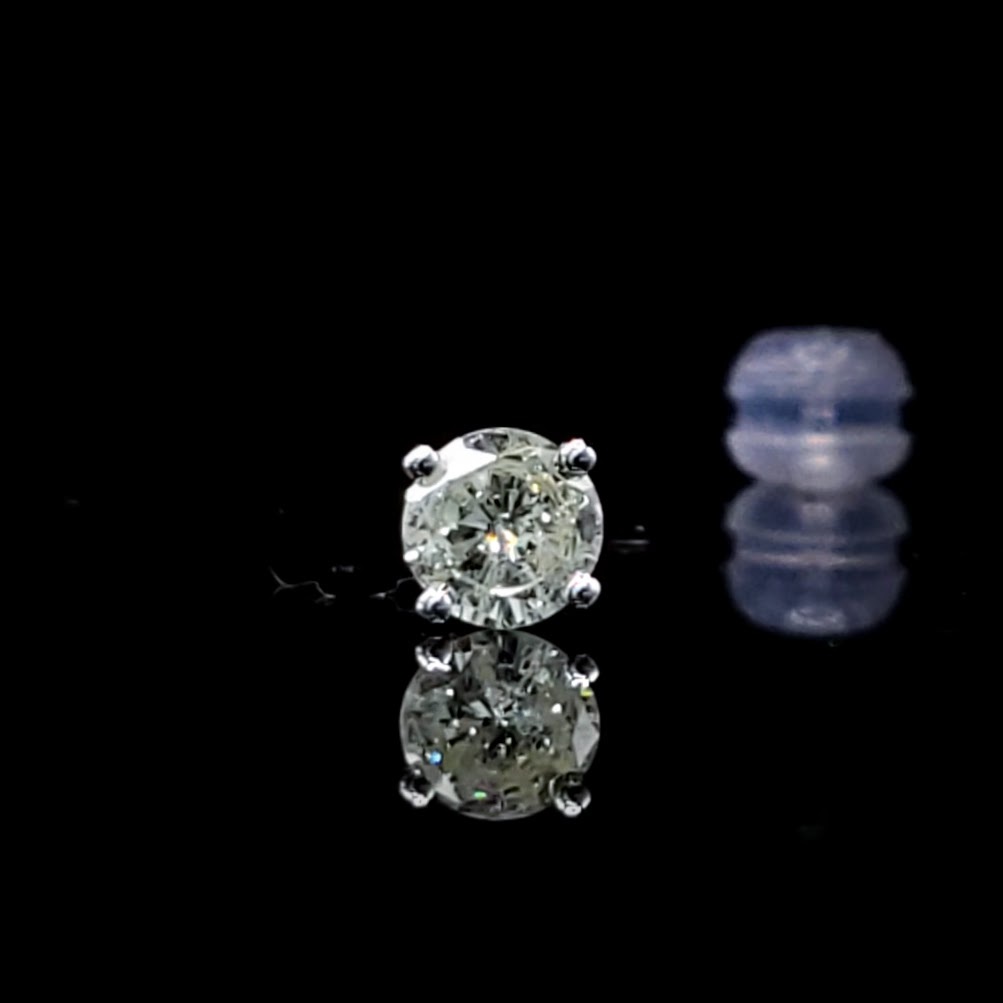 全新18K白金【主石35份鑽石】單耳環