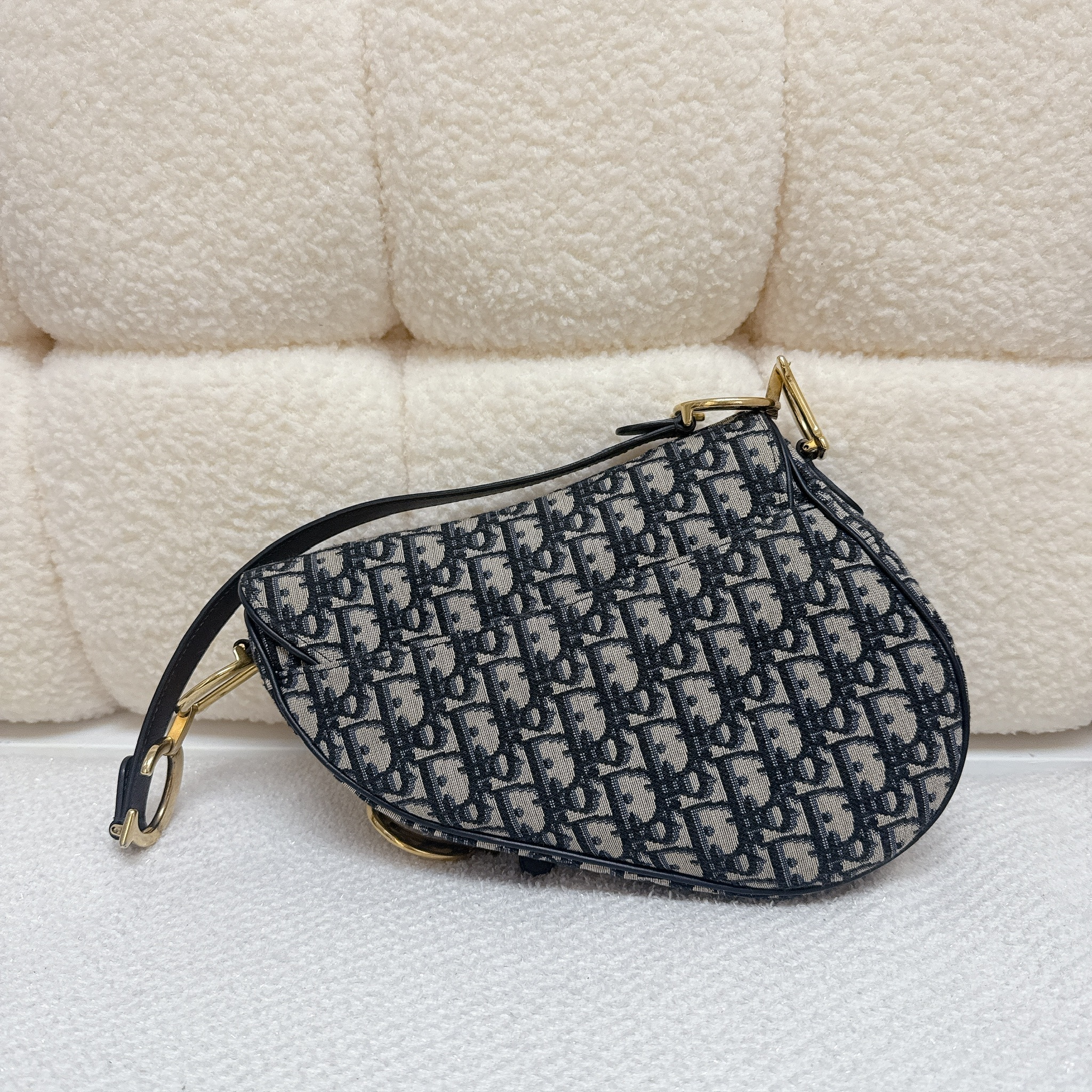 Dior Saddle Bag - Navy / Ghw