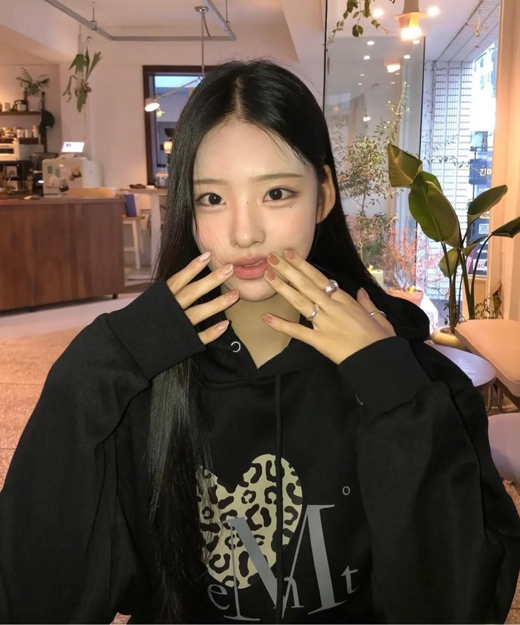 韓國限定🇰🇷 MUCENT SIERRA LEOPARD HOOD T 愛心豹紋 抽繩帽T 長袖 / 預購