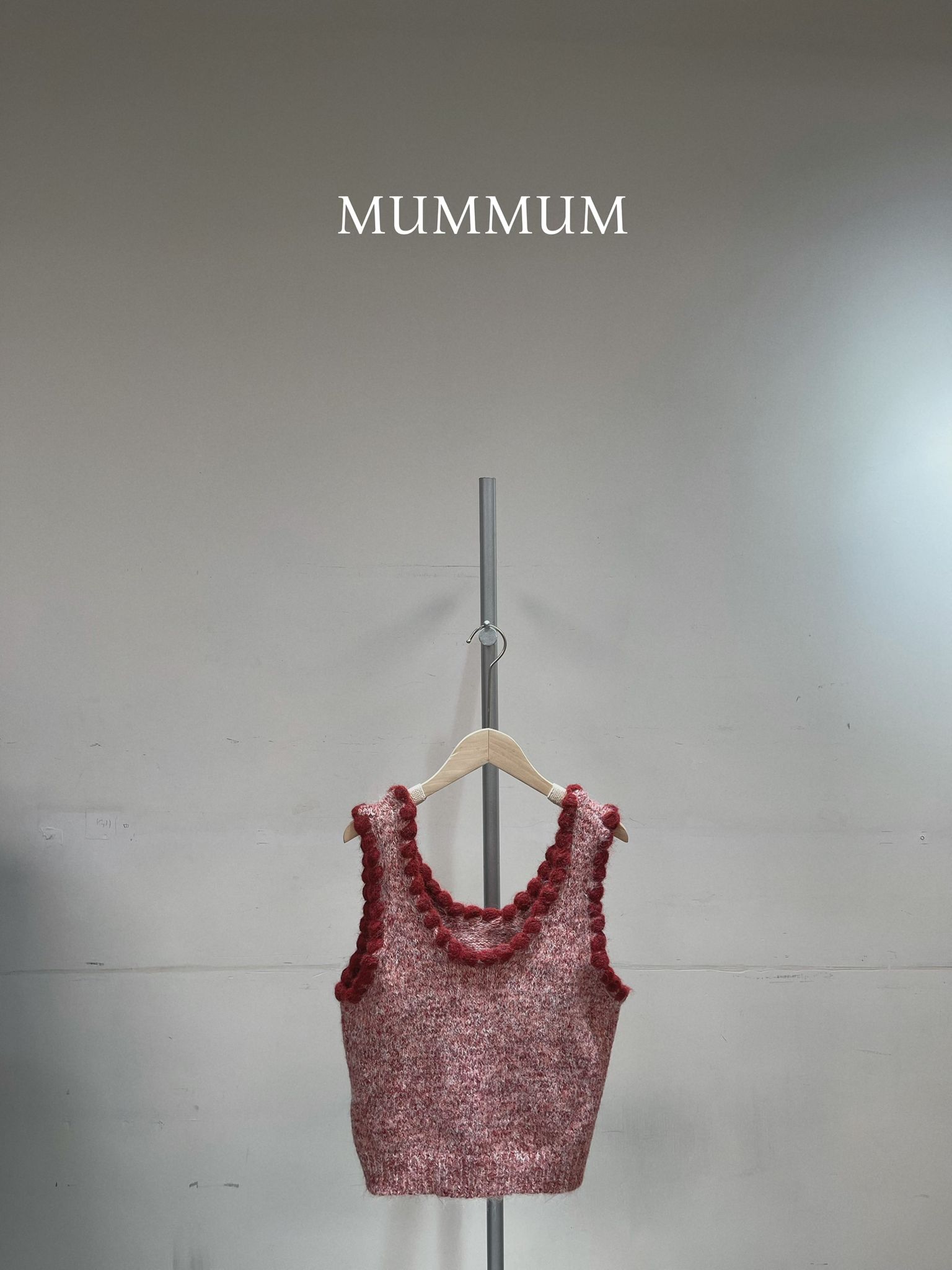 0212854a/針織毛毛珠珠邊背心 36-40/36-40/20/紅色