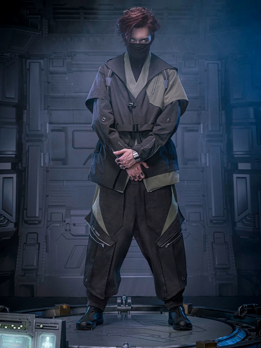 不作惡「刃影長褲」賽博龐克加長版褲腳多口袋寬鬆工裝機能長褲