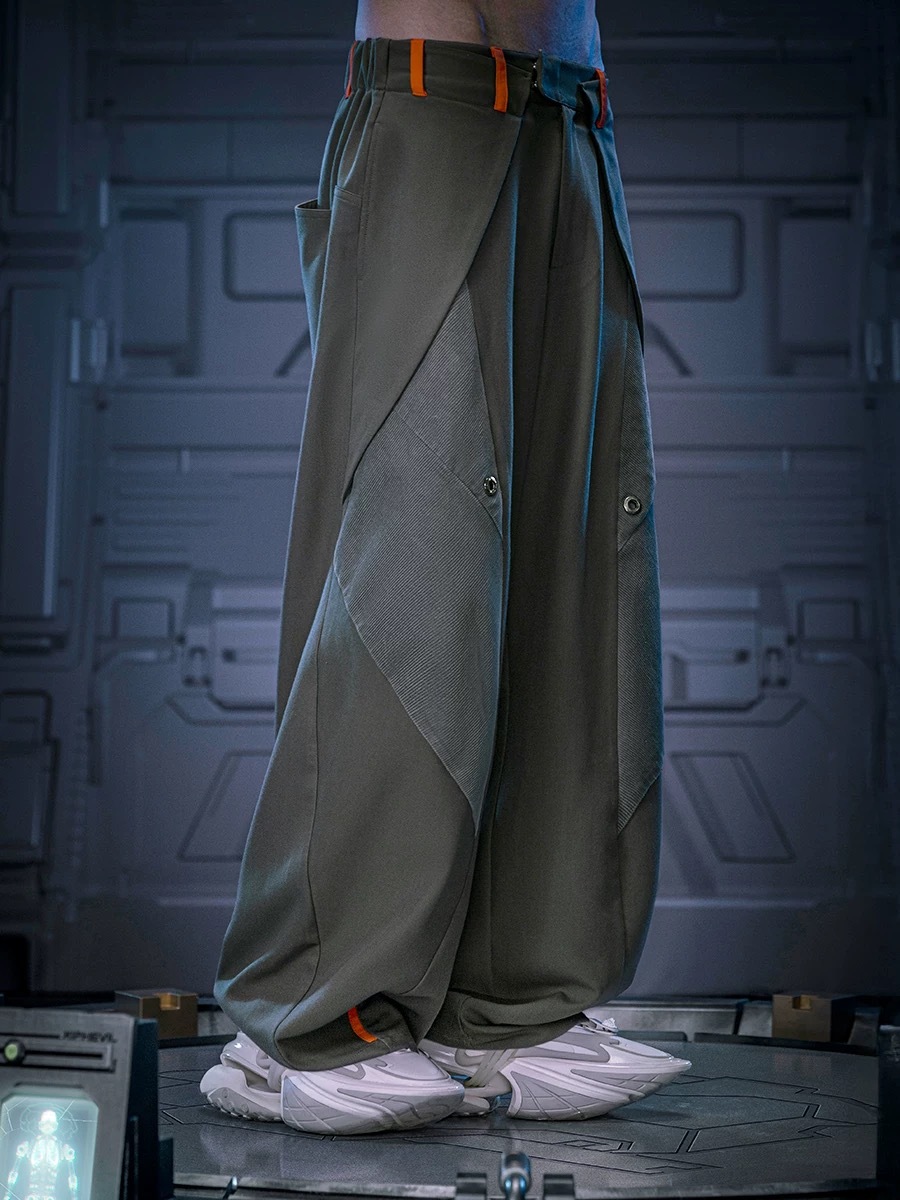 不作惡「無形長褲」賽博龐克新中式國風高街寬鬆休閒百搭通勤長褲