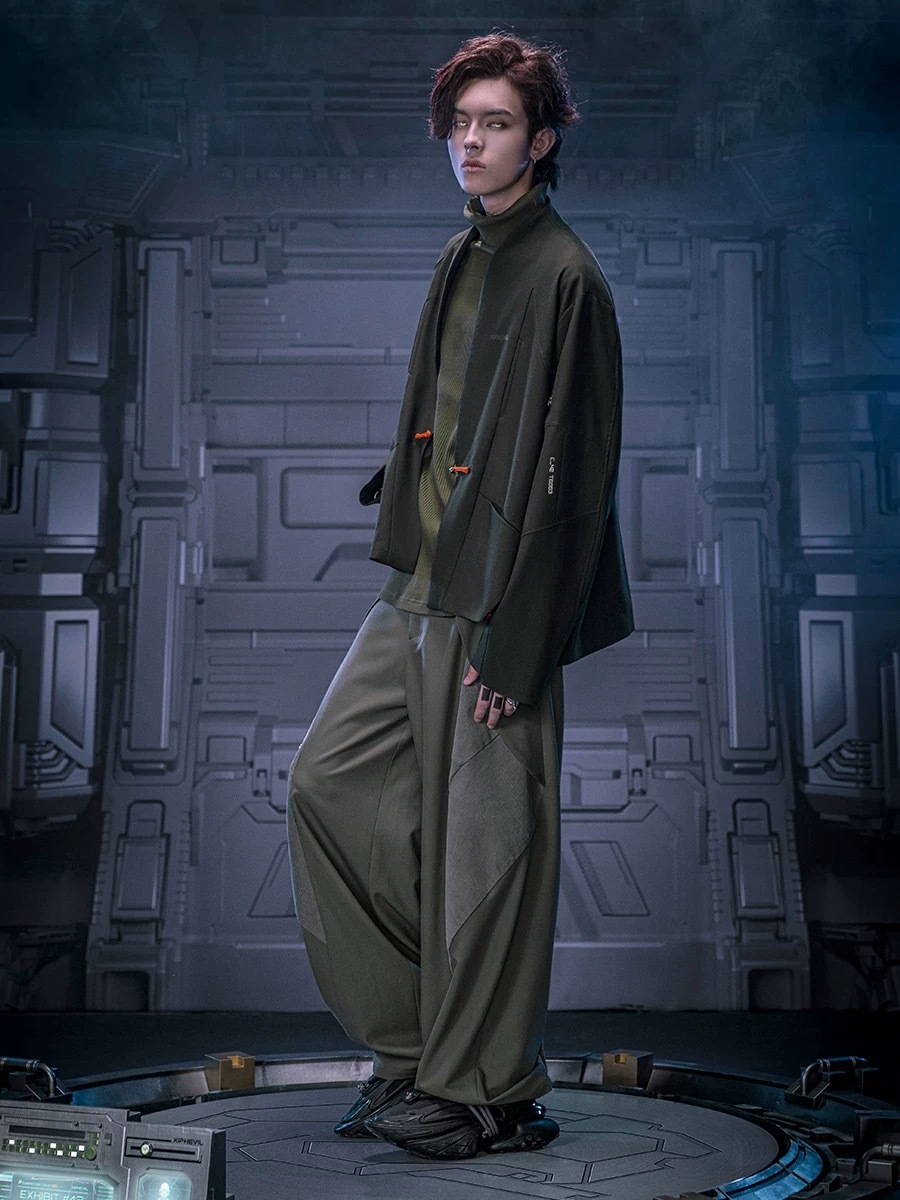 不作惡「無形長褲」賽博龐克新中式國風高街寬鬆休閒百搭通勤長褲