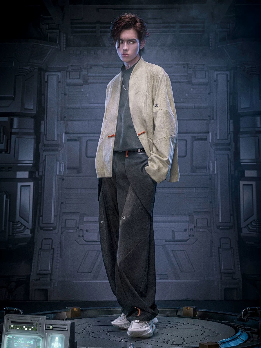 不作惡「無形長褲」賽博龐克新中式國風高街寬鬆休閒百搭通勤長褲