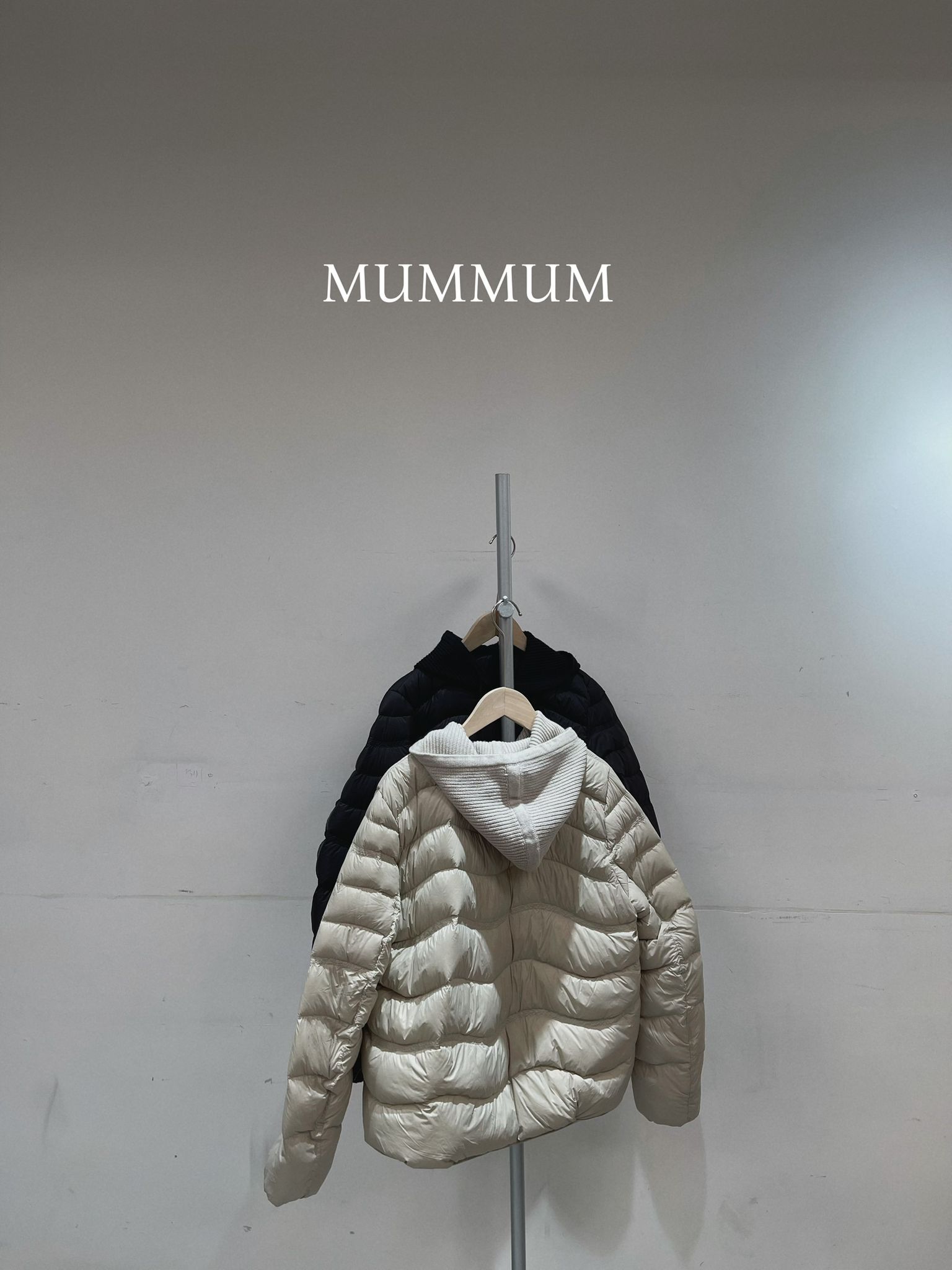 0212862a/波浪紋針織帽羽絨外套 44/44/25