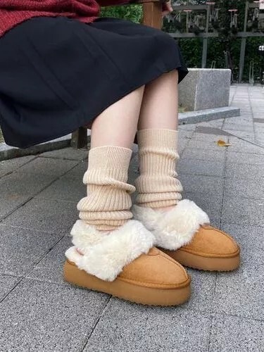 Shoopen 兩穿麂皮毛毛保暖拖 四色