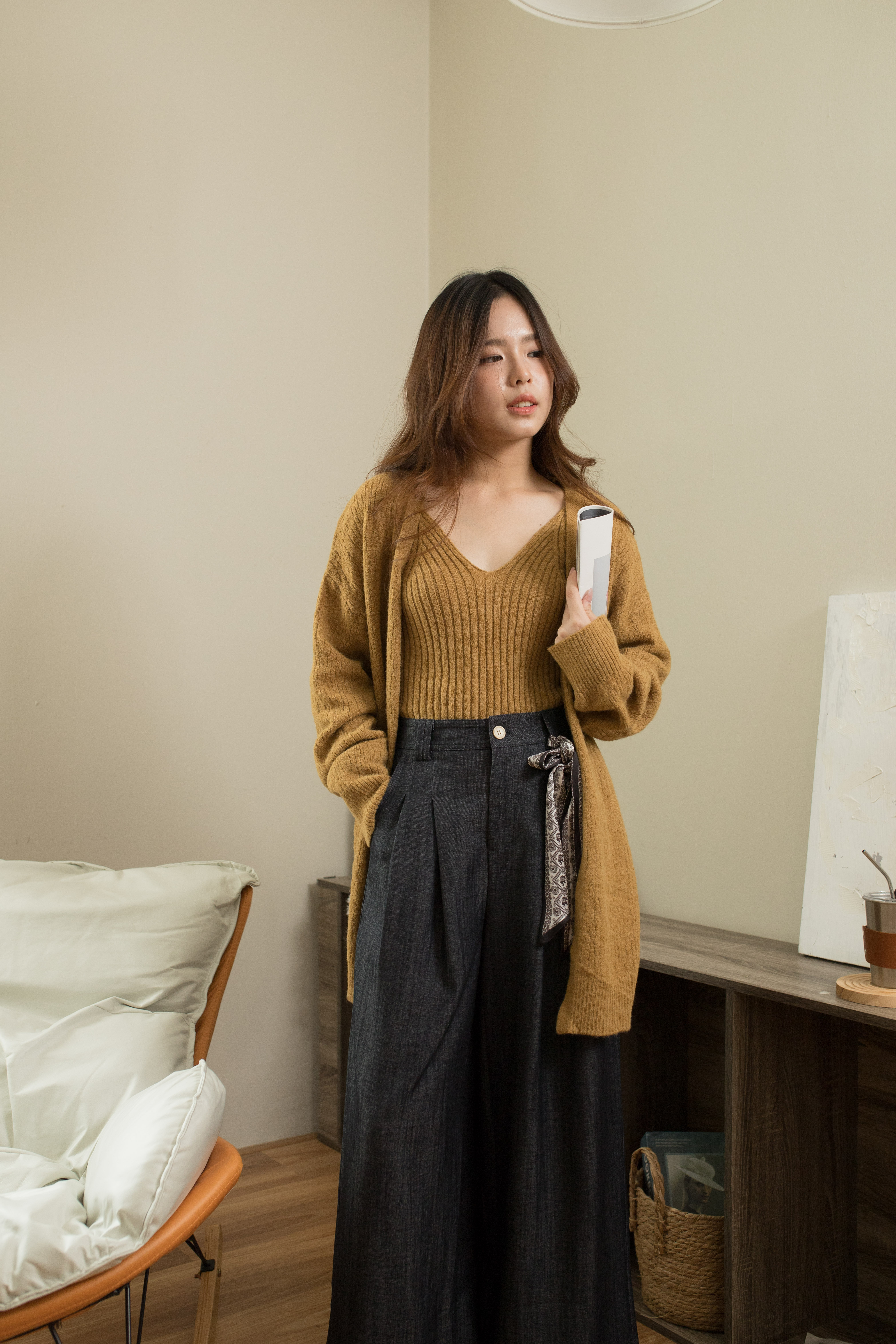 Brella 2pcs Knit Cardigan Mustard -2550KLMUS