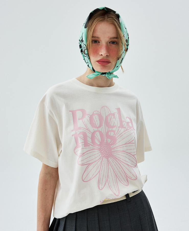 【韓國預購】AKR111250 MARDI TSHIRT FLOWERMARDI POCLANOS X MARDI_CREAM