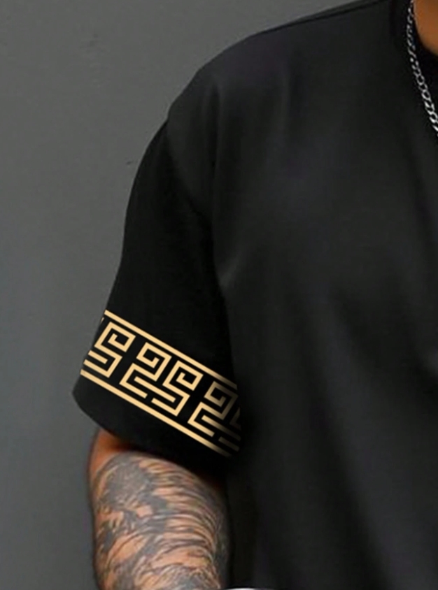 KADMAX大尺碼-大碼男圓領霸氣圖案獅子短袖TEE〈KSMS2614〉