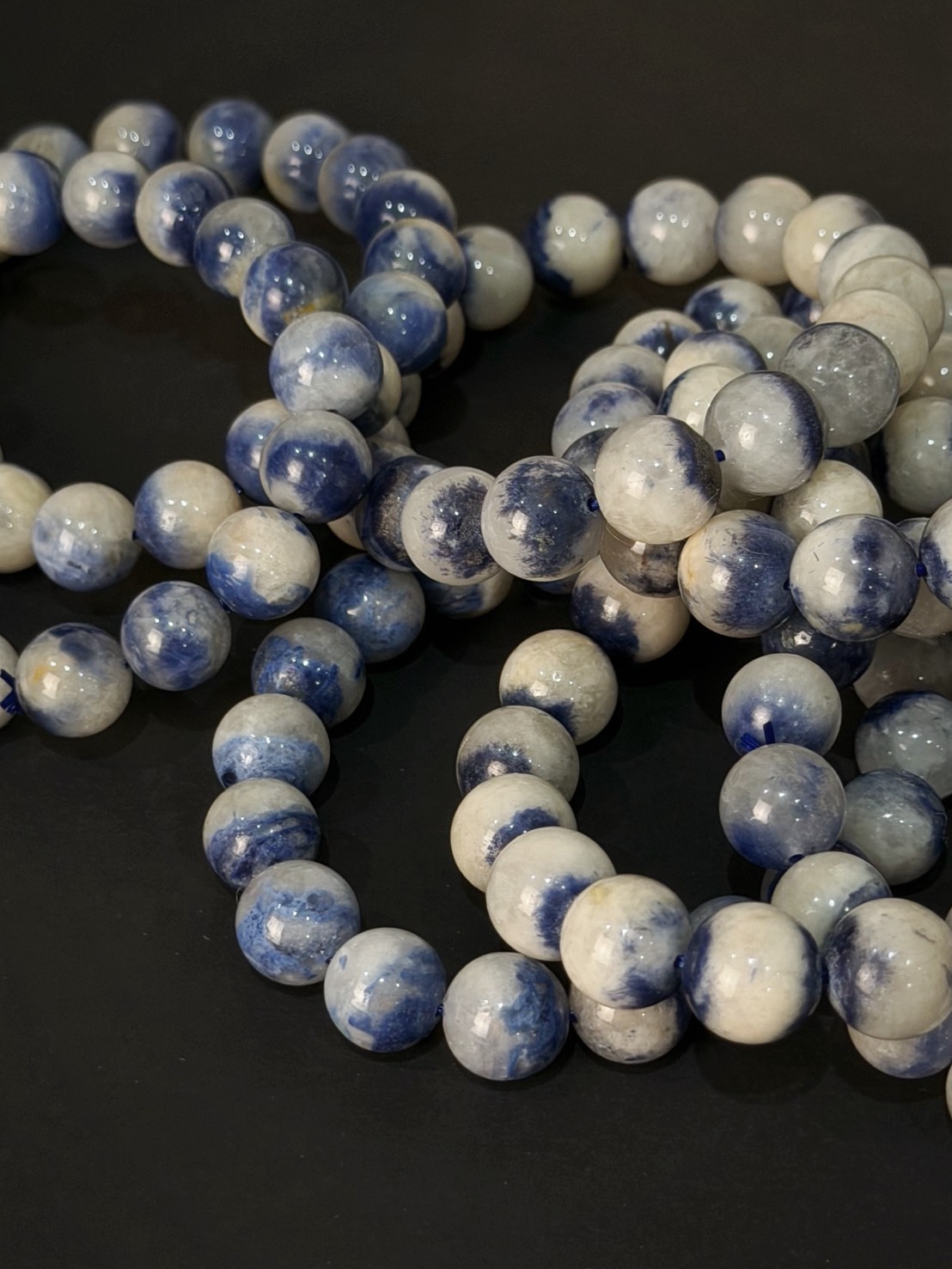 MD藍髮晶聚寶盆手鍊10MM