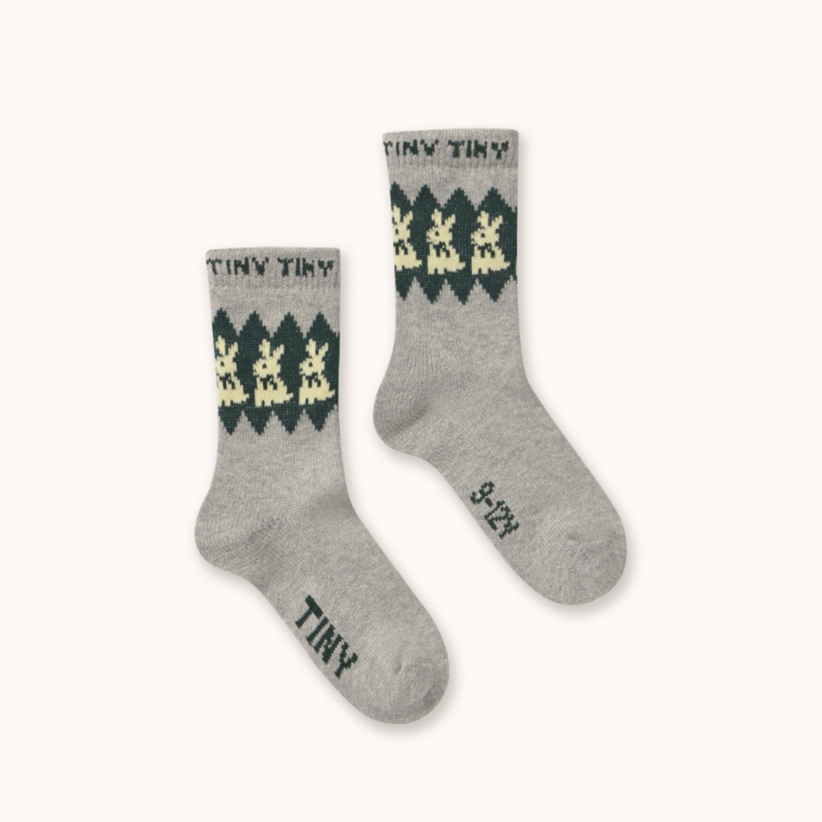 TINYCOTTONS 兔子中筒襪 RABBITS WOOL MEDIUM SOCKS - teal