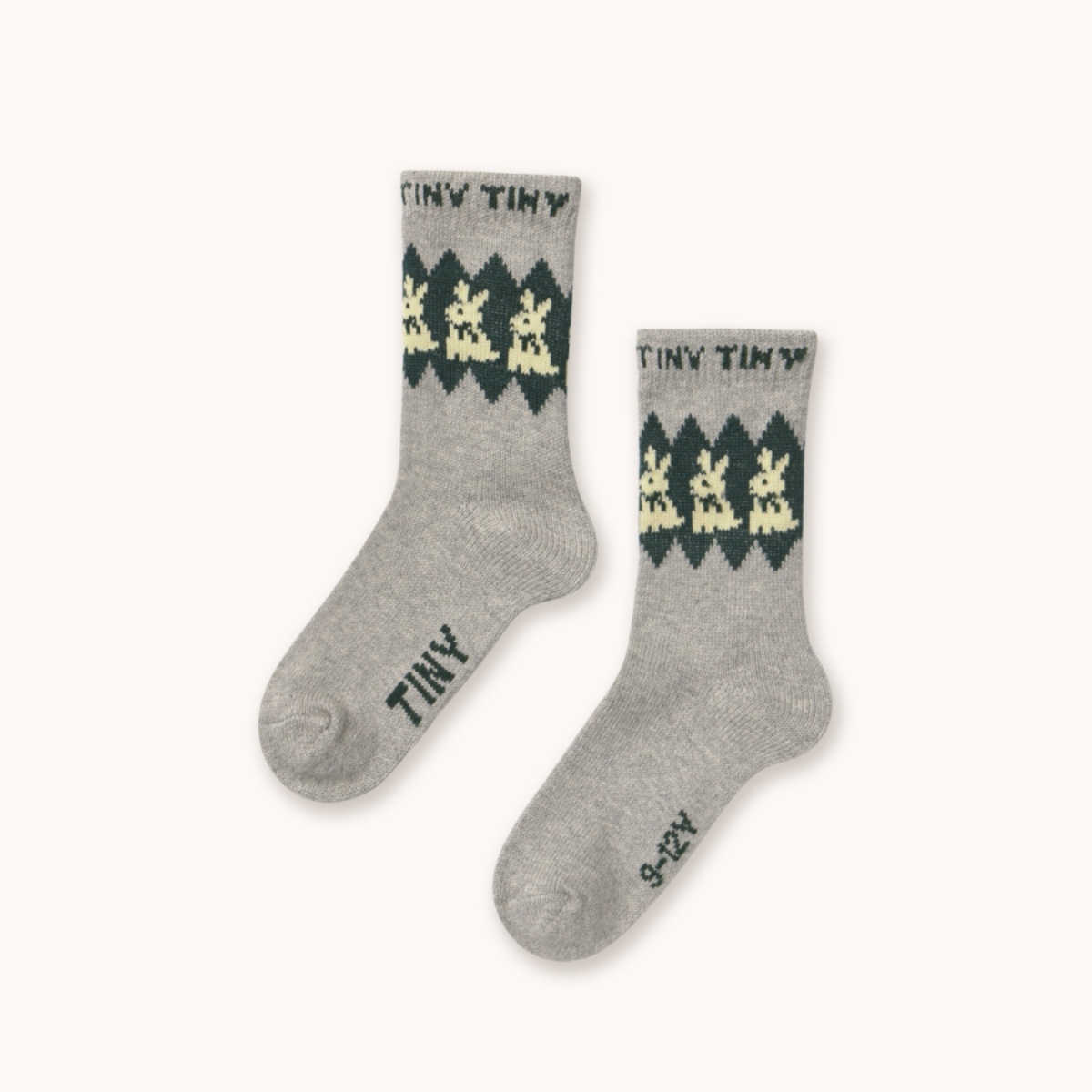 TINYCOTTONS 兔子中筒襪 RABBITS WOOL MEDIUM SOCKS - teal