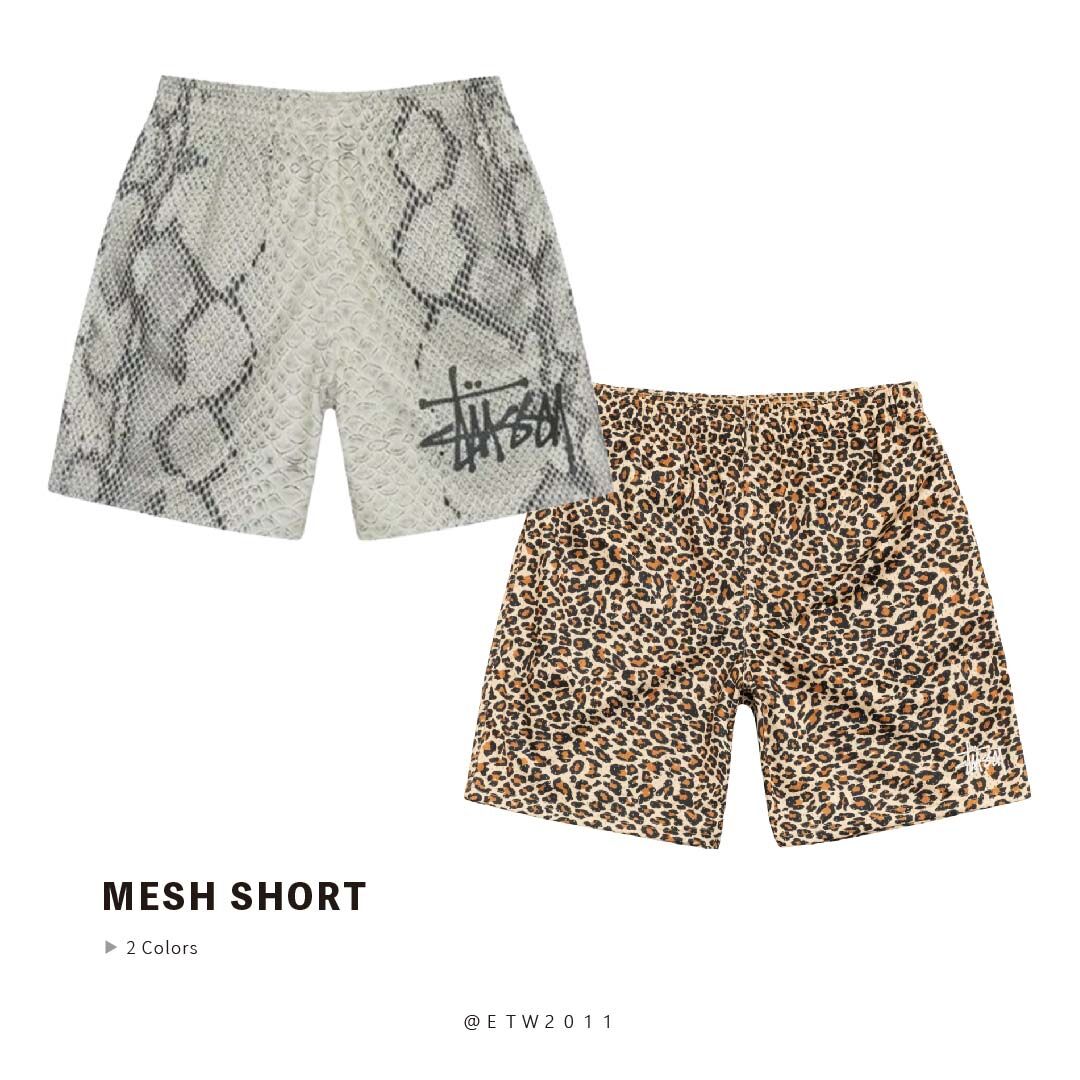 ☆ETW☆【EASY TO WEAR】Stussy 25FW MESH SHORT 豹紋 蛇紋 網眼 厚磅 透氣 秋冬 短褲