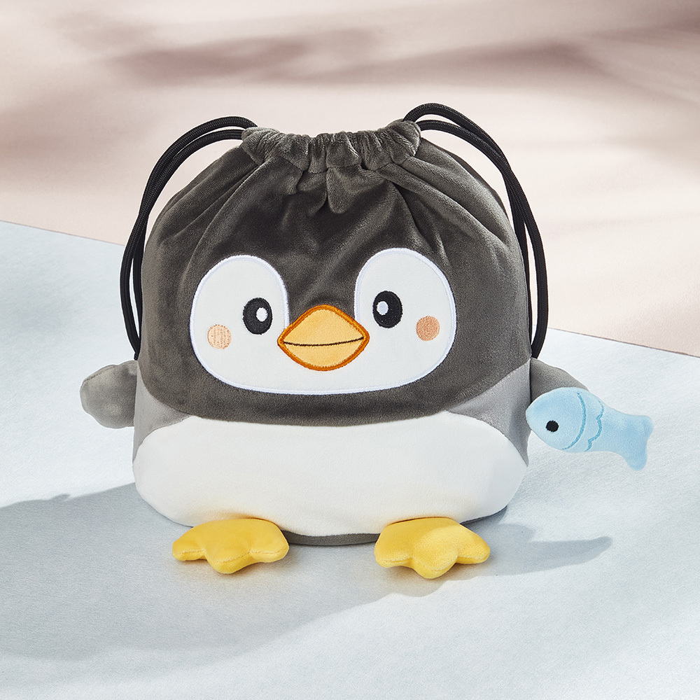 String Bag with Head and Legs - Penguin