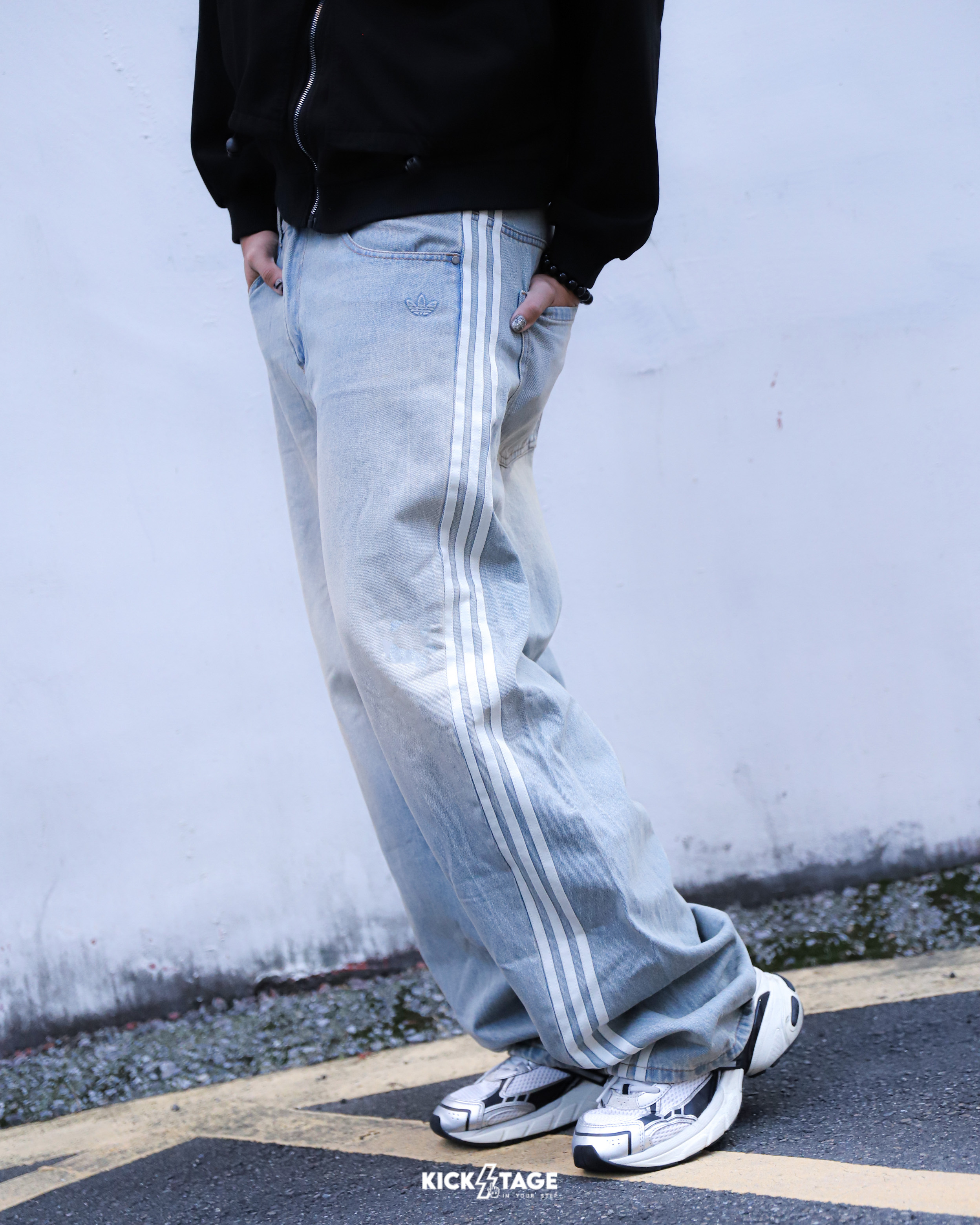 男款 ADIDAS ADILENIUM SEASON 3 藍 黑 丹寧 水洗 休閒 三葉草 長褲 寬褲【JY6291/JY6292】 ADLP