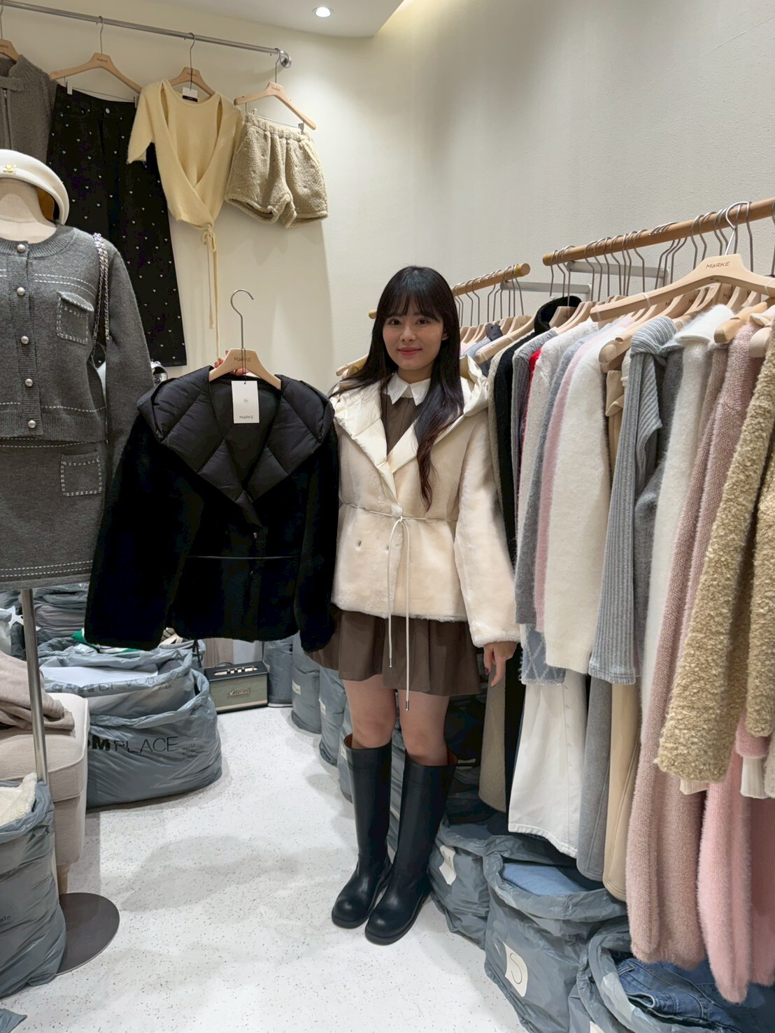 ME5249 小羊皮毛毛鴨絨連帽外套