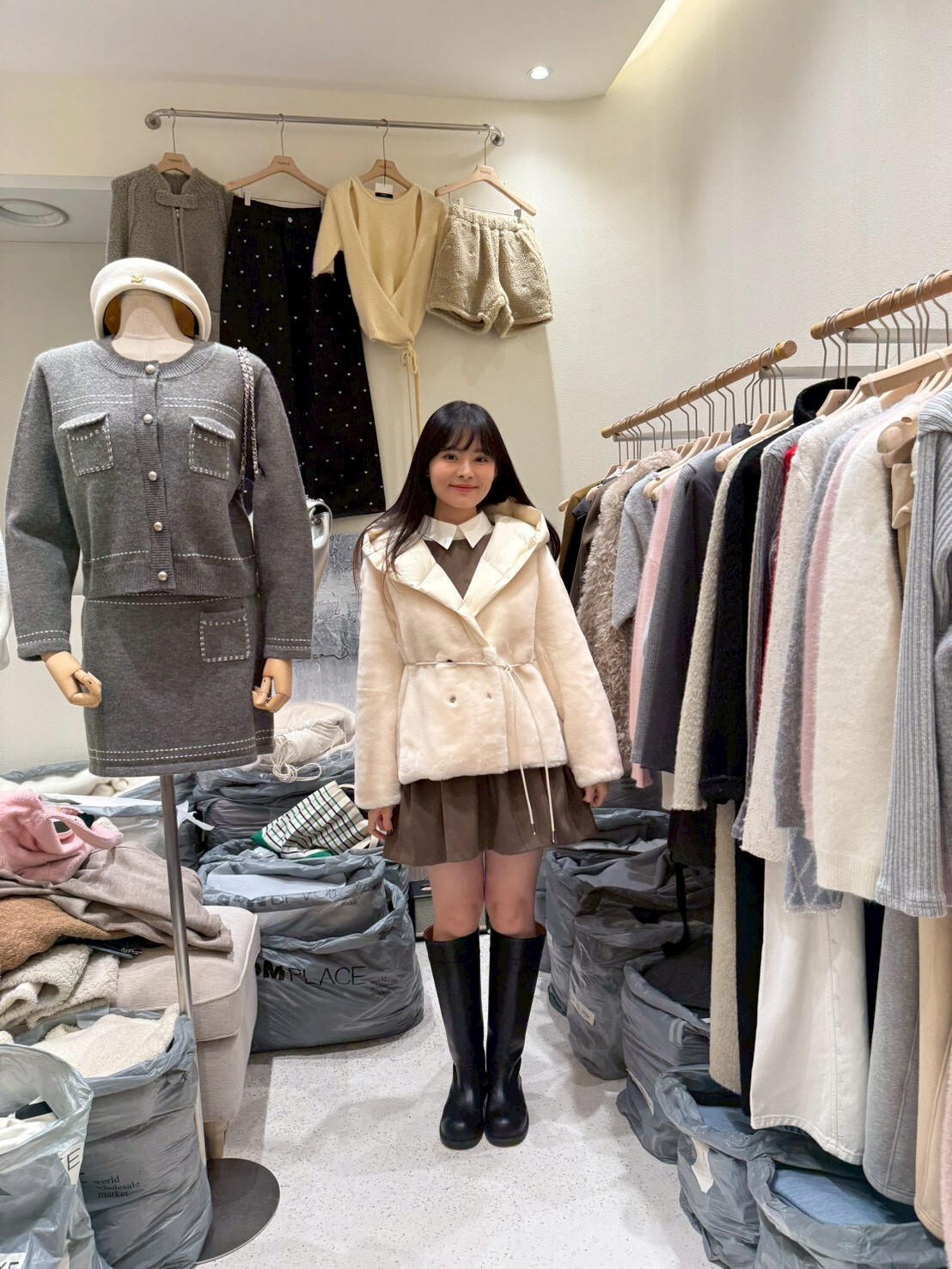 ME5249 小羊皮毛毛鴨絨連帽外套