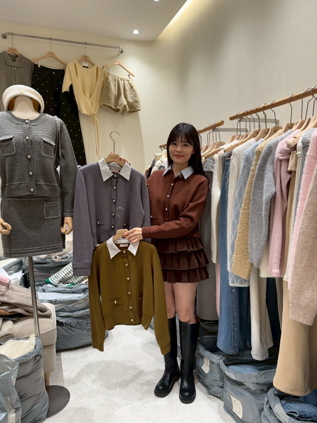 ME5239 韓系學院風條紋polo領針織