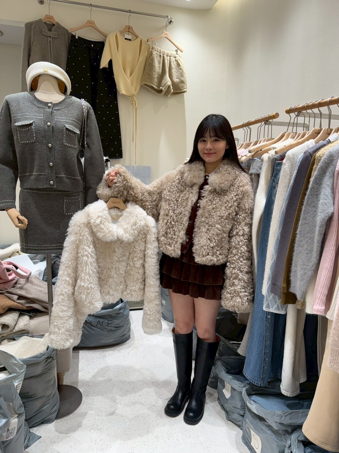 ME5208 真羊皮羊羔絨短版外套