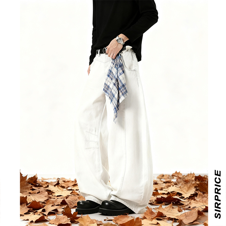 格巾彎刀水洗牛仔褲