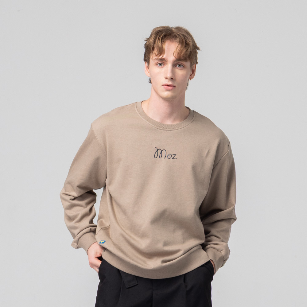 毛巾繡 駝鹿洞洞鞋旅行 100%純棉 大學T-可可(亞洲版) 男款