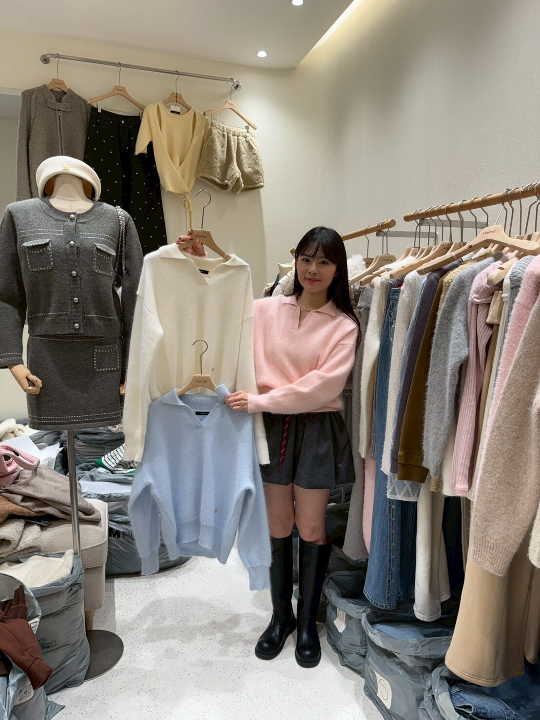 ME5221 懶慵風寬鬆反領毛衣